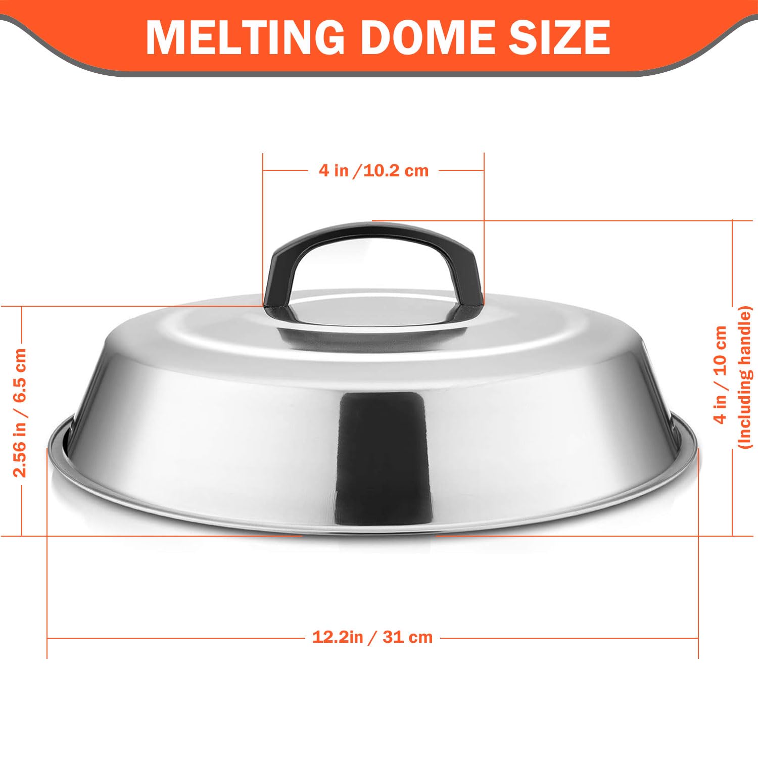 Griddle Accessories for Blackstone Grill Basting Dome 12” Stainless Steel Round Steamer Lid Black Stone Cooking Cover BBQ Melting Dome flat top Barbecue and Dad Gift