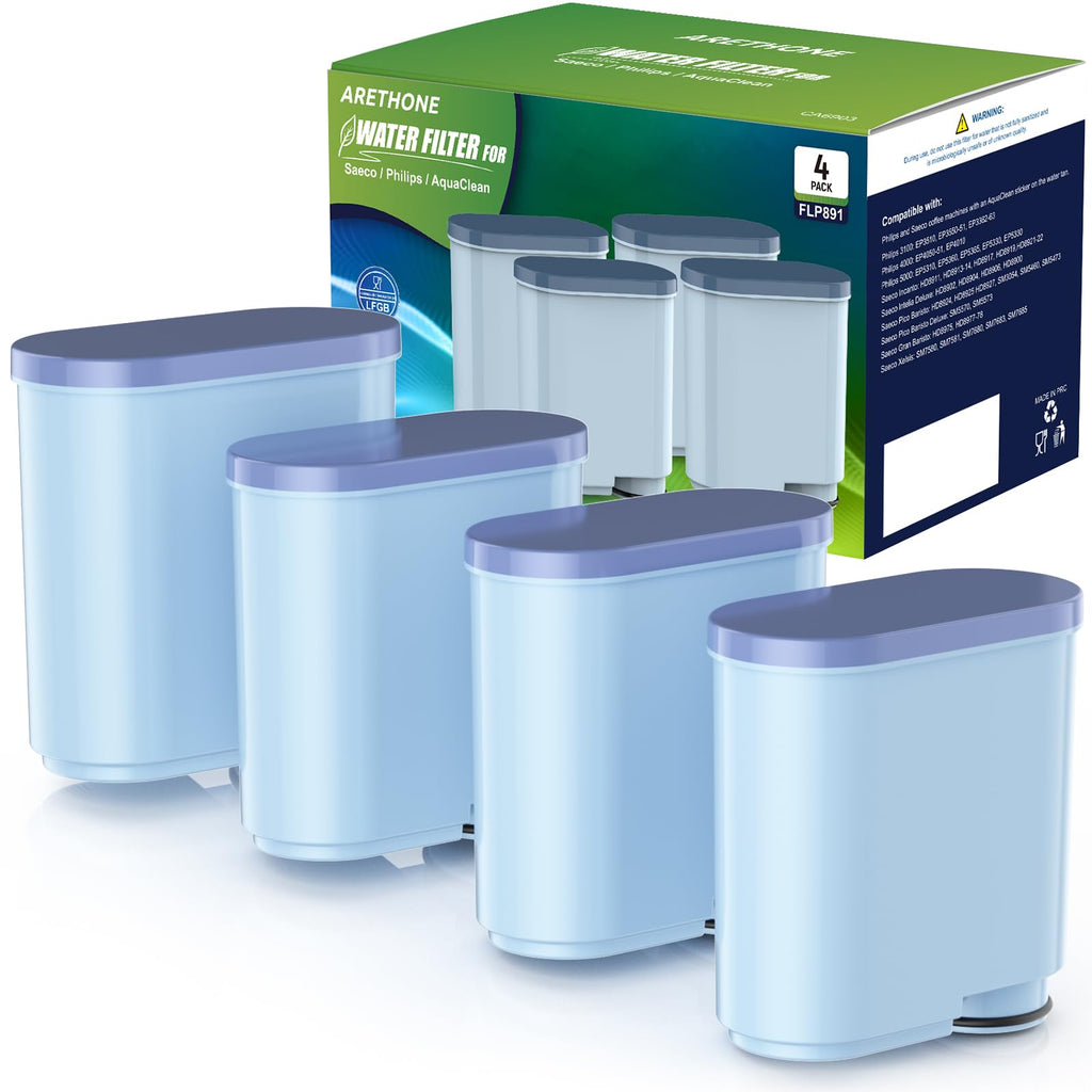 ARETHONE Water Filter for Philips AquaClean: Coffee Filter Replacement Compatible with Philips Aqua Clean Saeco Coffee Espresso Machine CA6903, Reduces Impurities up to 5000 Cups (4 Pack)