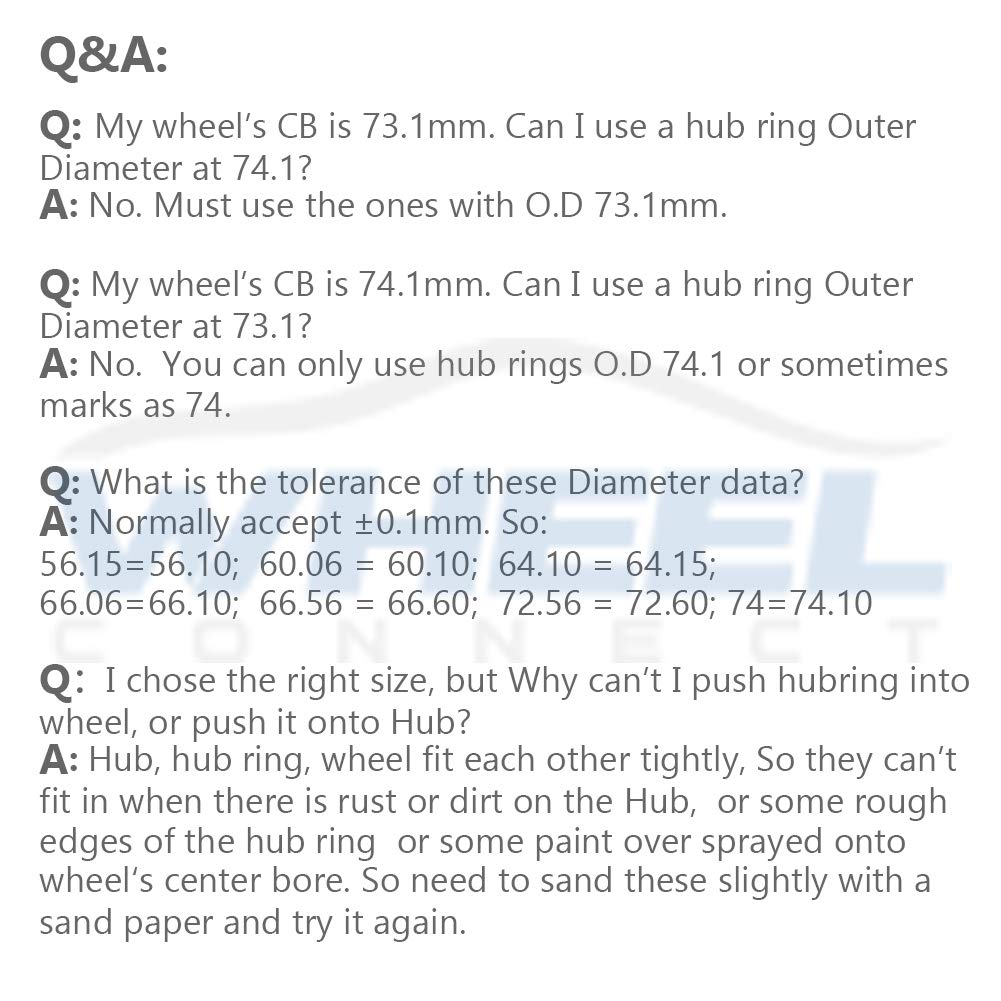 WHEEL CONNECT Hub Centric Rings,72.6 to 56.1, Aluminium Alloy Hubrings,56.1 to 72.56, Set of 4,O.D:72.6-I.D:56.1mm. A