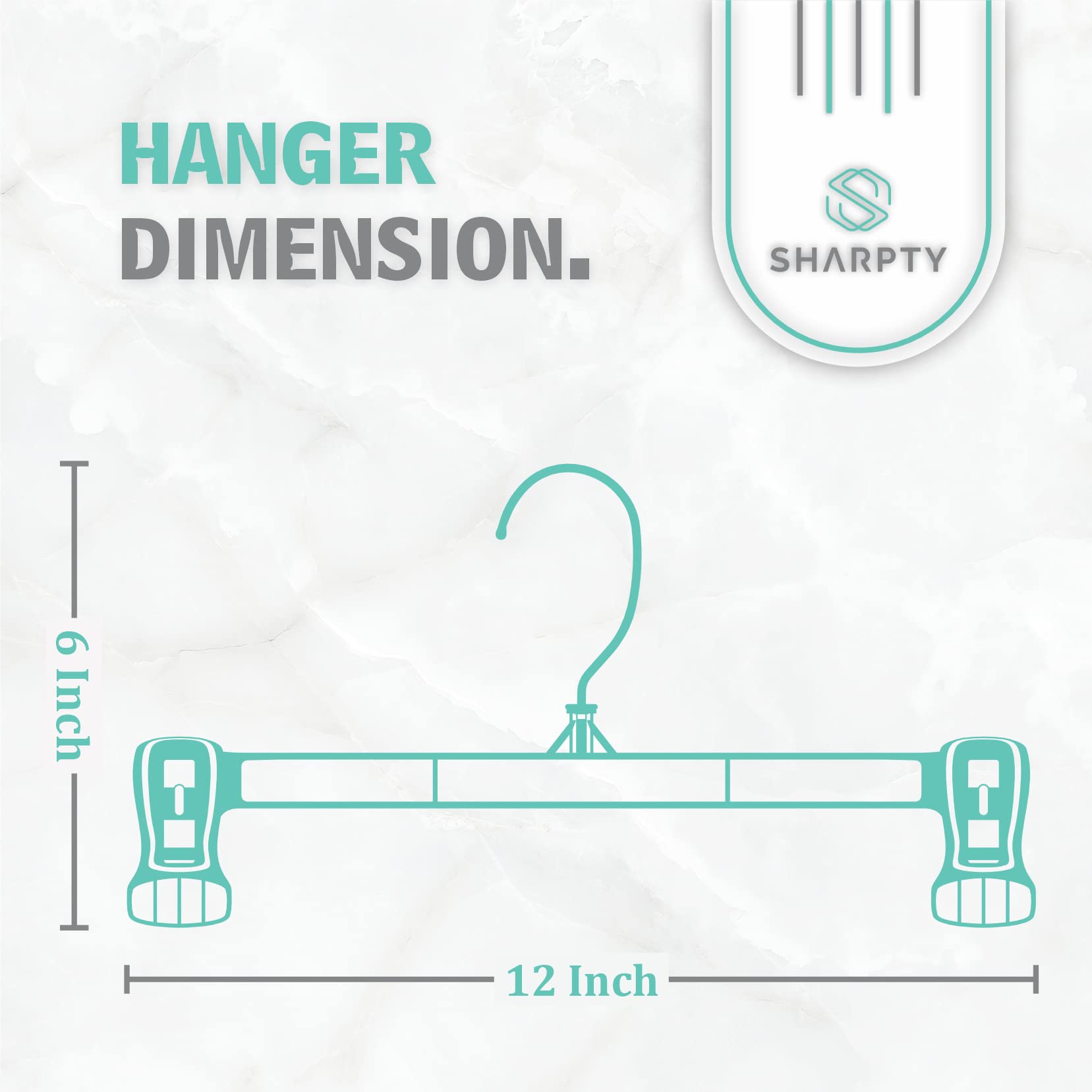Sharpty Pant & Skirt Hangers - Closet Hangers for Shorts, Shirts, Jeans, Dresses, Slacks, Coats, Clothes, Clothing, Garments & More - Durable, Space Saving & Non-Slip, Black - 25 Pack