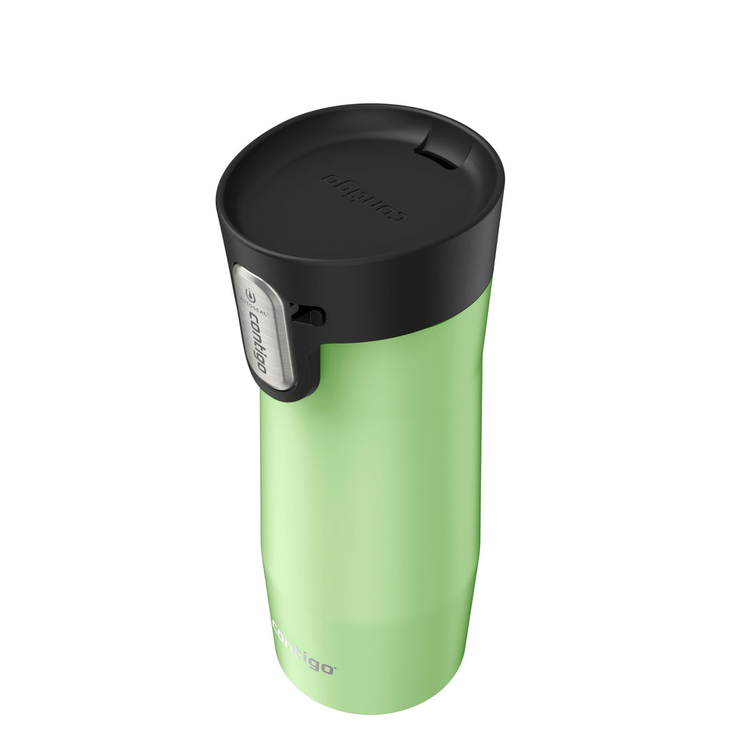 Contigo West Loop 3.0 Stainless Steel Travel Mug with Tea-Bag Hook & Spill-Proof Lid, Vacuum-Insulated Reusable Cup Coffee and Tea, 16 oz (473 mL), Cucumber - Keeps Drinks Hot up to 11 Hours