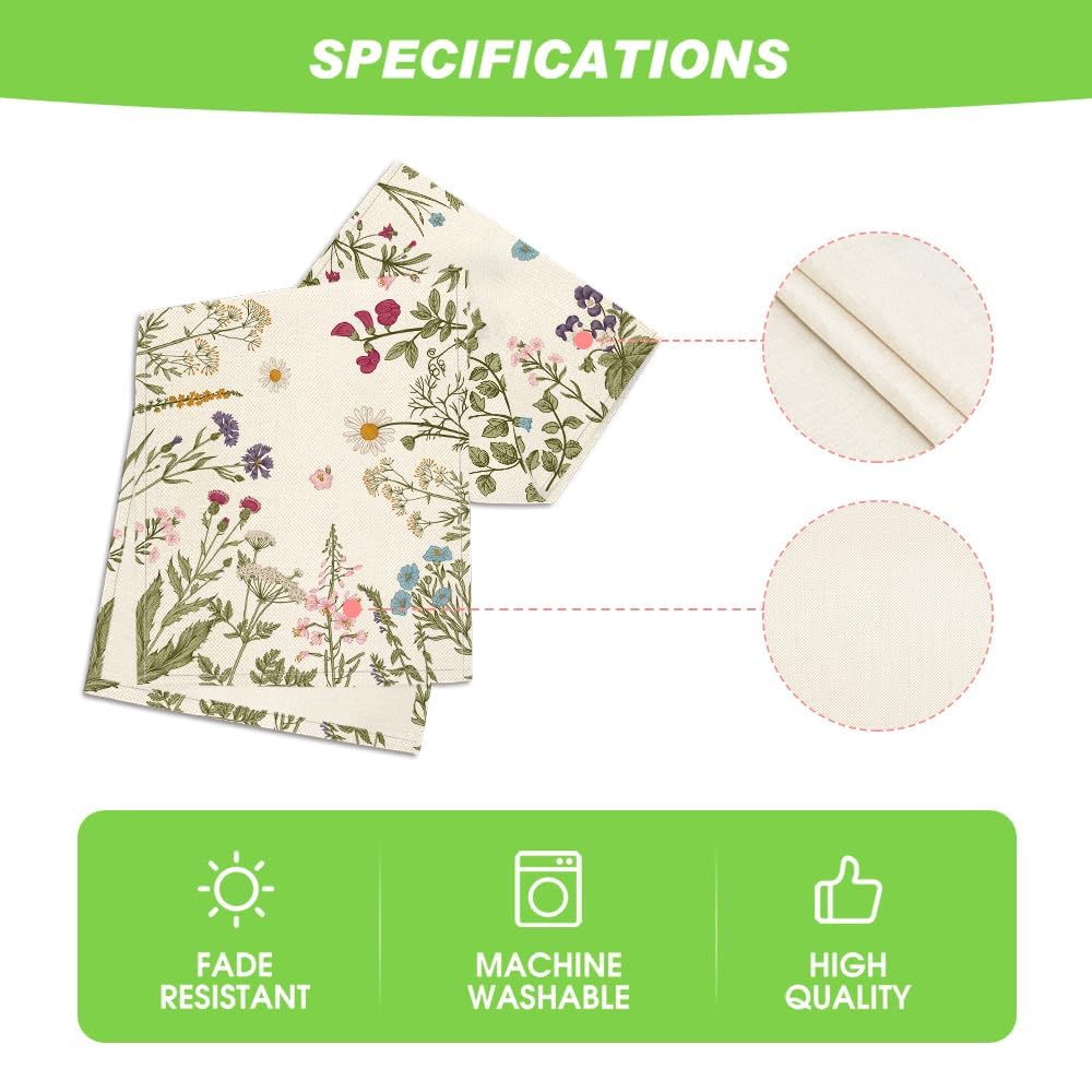 Artoid Mode Flowers Spring Table Runner, Seasonal Kitchen Dining Table Decoration for Home Party Decor 13x72 Inch