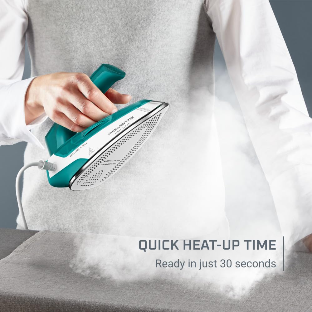 Rowenta Mini Travel Steam Iron, Compact Foldable Design, Dual Voltage (120V–240V), 65mL Water Tank, Lightweight Portable Mini Iron for Travel, Fast Heating, Vertical Steam