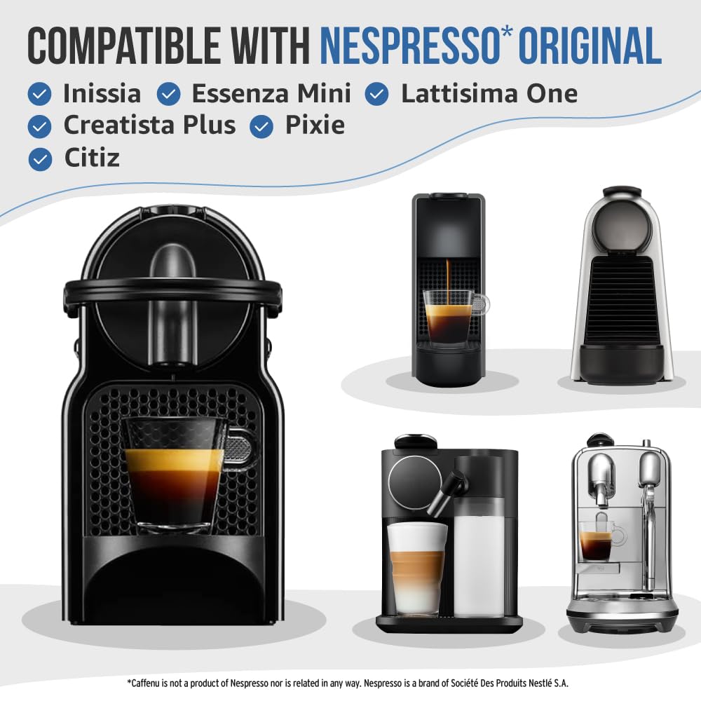 Nespresso Compatible Descaling Kit & Cleaning Pods. 2 Use Descaling Solution & 4 Cleaner Pods. Removes Limescale & Cleans Pod Area. Better Tasting, Hotter Coffee. Nespresso Originaline.