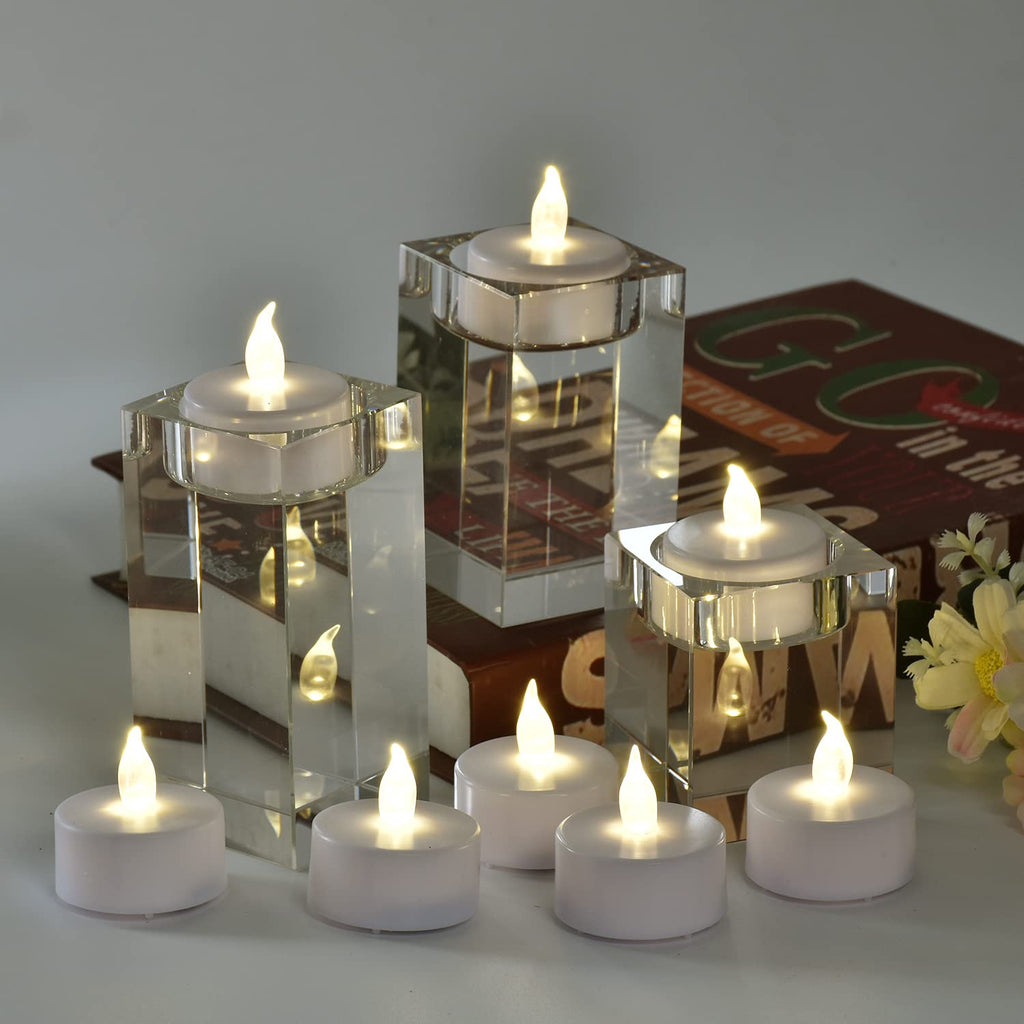 Tea Lights Battery Operated Candles,Set of 24 LED Tea Lights Flameless Candles 200+ Hours Flickering Fake Tealights for Sweetest Day Wedding Home Decorations Party (24 Pack Warm White)