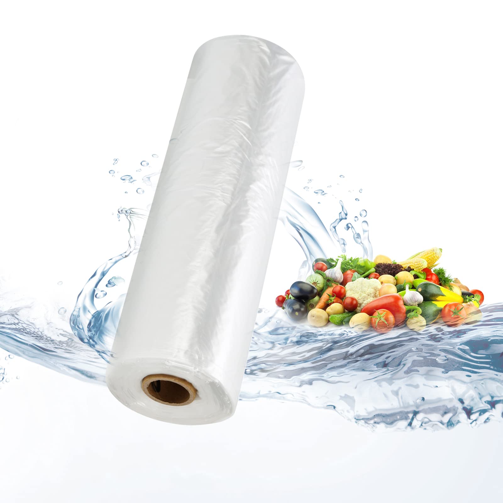 Tapsin 12''x20'' Plastic Produce Bags on a Roll - Clear Plastic Bags for Food, Vegetable, Fruits, Bread, Pet Bags and Grocery Clear Bag- 350 Bags/roll (1 Rolls)
