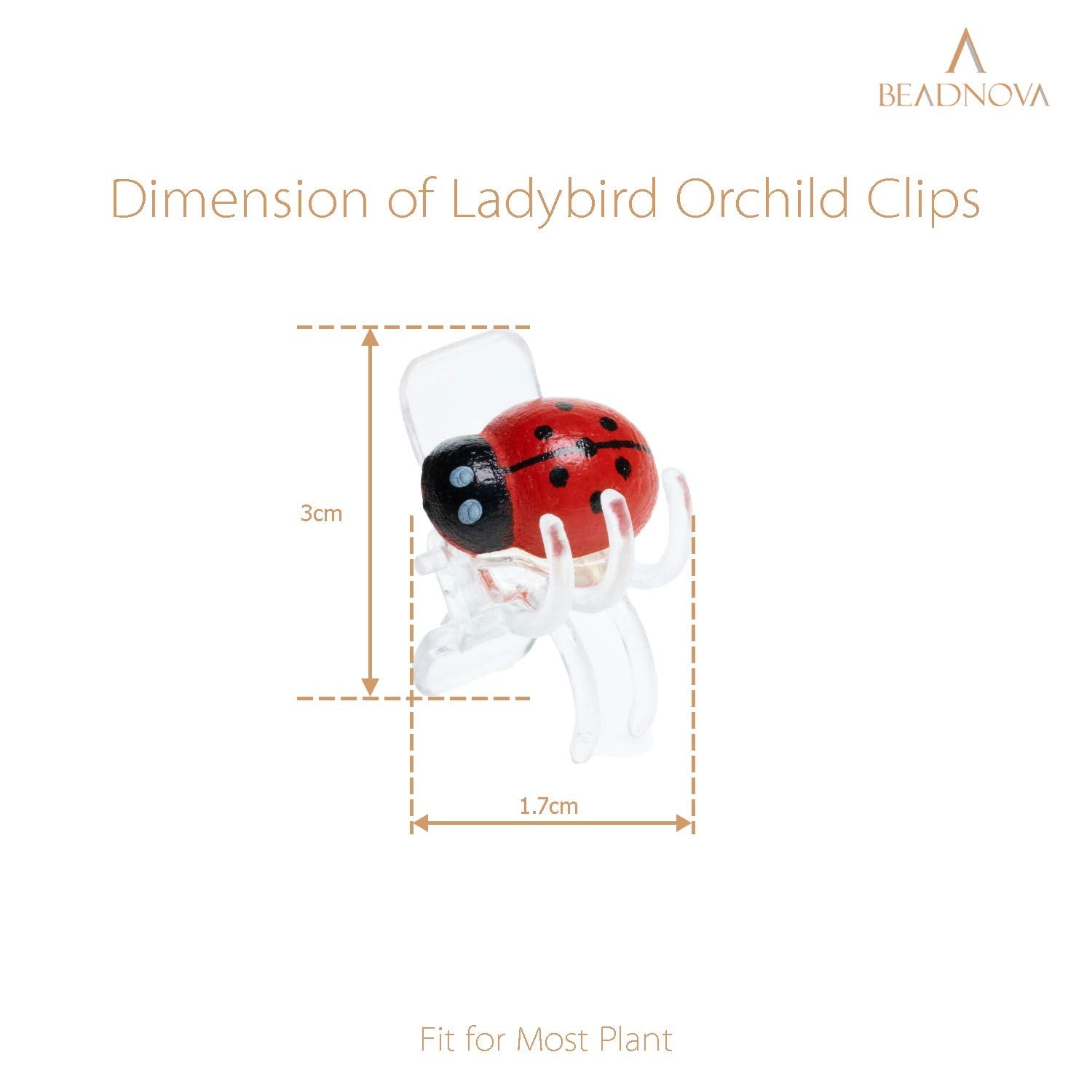 BEADNOVA Orchid Clips 30Pcs Ladybug Plant Clips Orchid Support Clips Vine Clips Plant Clips for Support Flower Orchid Vine (Mix Color, 30PCS)