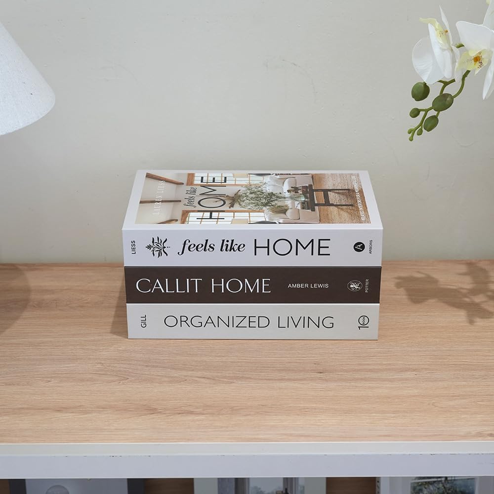 3 pcs Fashion Decorative Books Set for Home Decor,Aesthetic Fake Books for Decoration,Modern Faux Books,Perfect for Coffee Tables,Bookshelves,Room Accents,Entryway,Mantle,Nightstand,Display Props