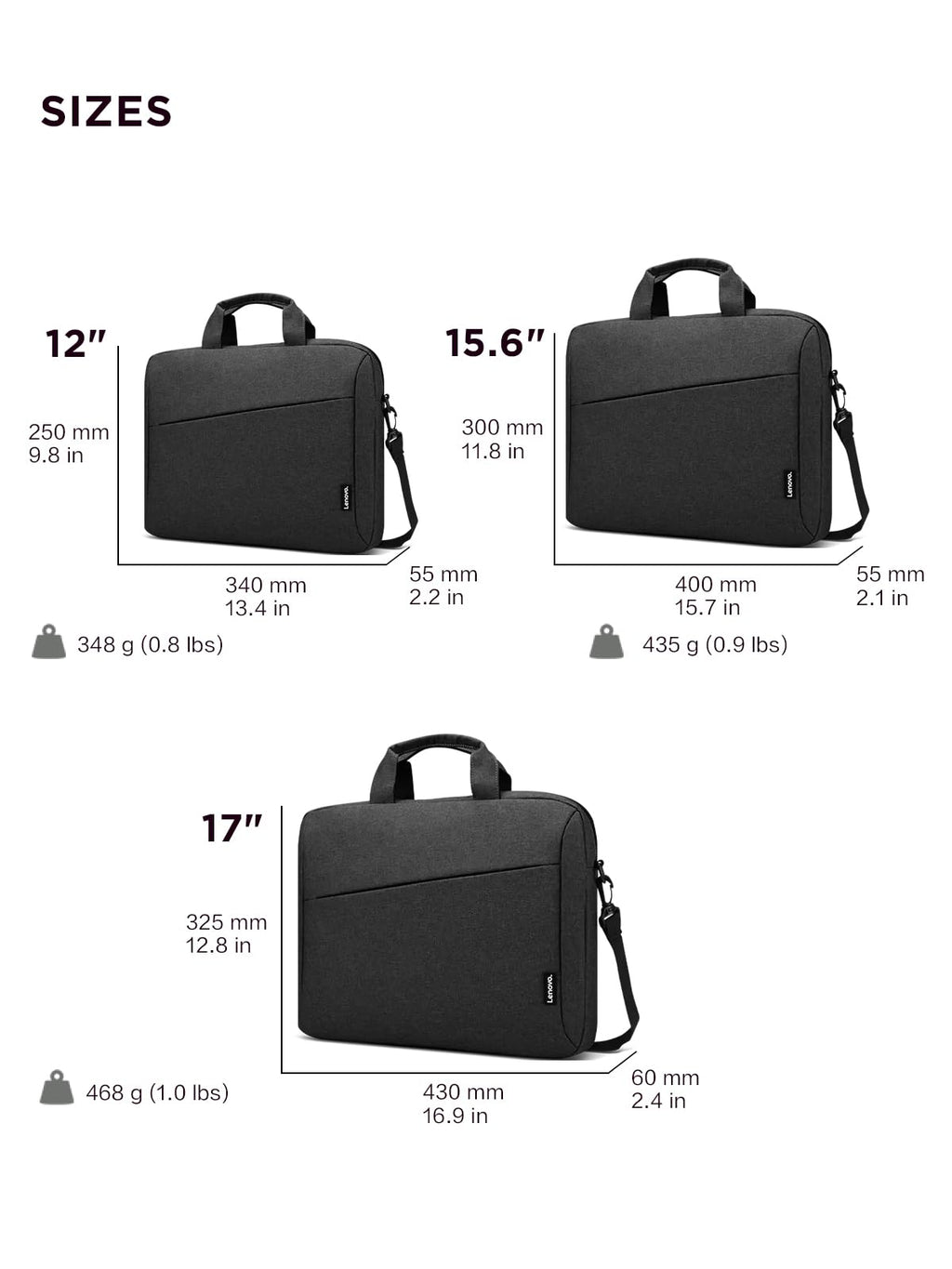 Lenovo Laptop Carrying Case T210, Notebook Bag for 15.6-Inch Laptop/Tablet, Sleek Design and Water-Repellent Fabric, GX40Q17229