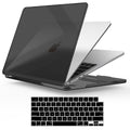 IBENZER Compatible with 2025 2024 2023 2022 MacBook Air 13 inch Case M4 A3240 M3 A3113 M2 A2681, Hardshell Case & Keyboard Cover for Mac Air 13.6 with Touch ID, Crystal Black, CA-AT13-KK-CYBK+1