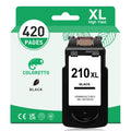 COLORETTO Ink Cartridge 210XL Black for Canon Pixma MP230 MP240 MP250 MP260 MP270 MP280 MP490 MP495 MP499 MX320 MX340 MX350 MX360 MX410 MX420 IP2700 IP2702 Printer Remanufactured PG-210XL Noir 1-Pack