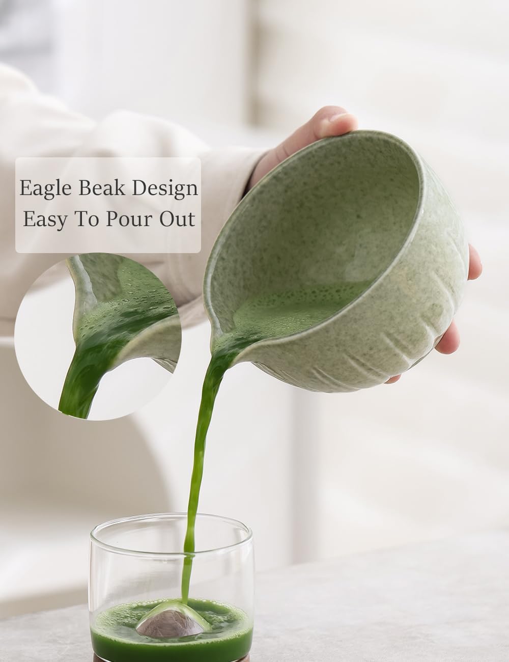 TANG PIN Matcha Set - Match Bowl and Whisk, 15 OZ, Matcha Scoop | Matcha Whisk Stand (Chasen Holder) - 4pc Perfect Matcha Kit for Matcha Tea Ceremony