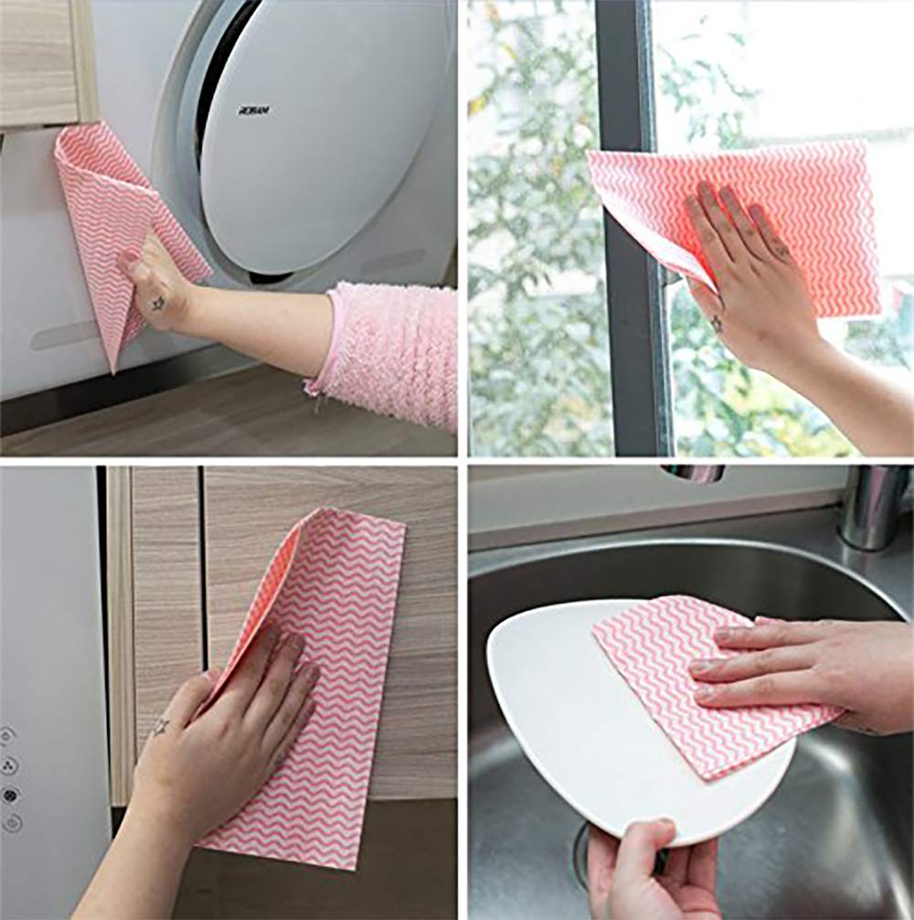 UKEENOR Disposable Dish Cloth, J Cloth, Reusable Cleaning Cloth Disposable Heavy Duty Dish Towels Dish Cloth Reusable Kitchen J Clothes 100 Count 11.9"X23.7" Absorbent, Fast Dry