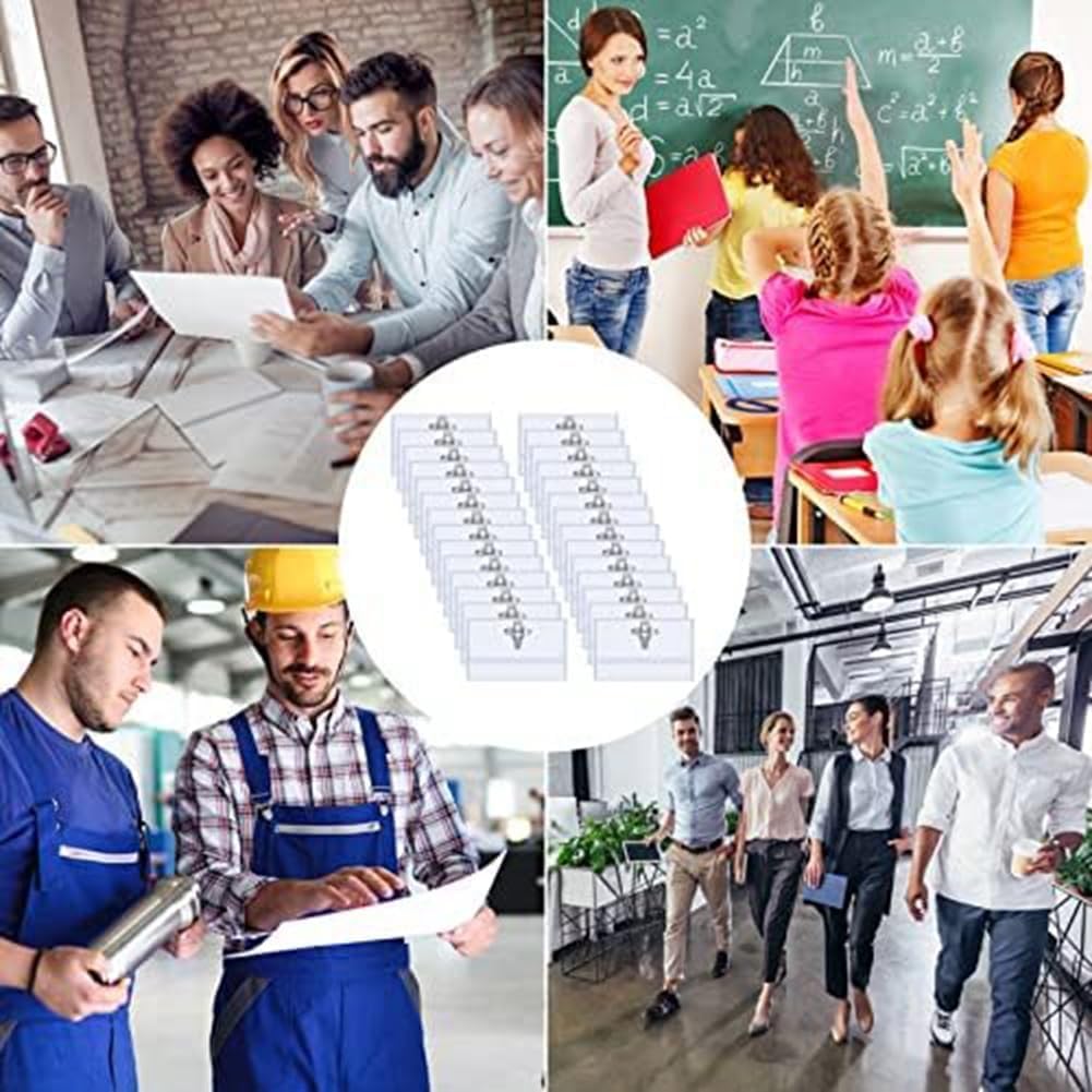 100 Pcs Name Tag with Clip and Pin, Horizontal Name Badge Holders Clear Soft Name Holders Transparent ID Card Plastic Name Tag Holders with Clip and Pin Inserts Fit Card Size 3.54 x 2.2 Inch