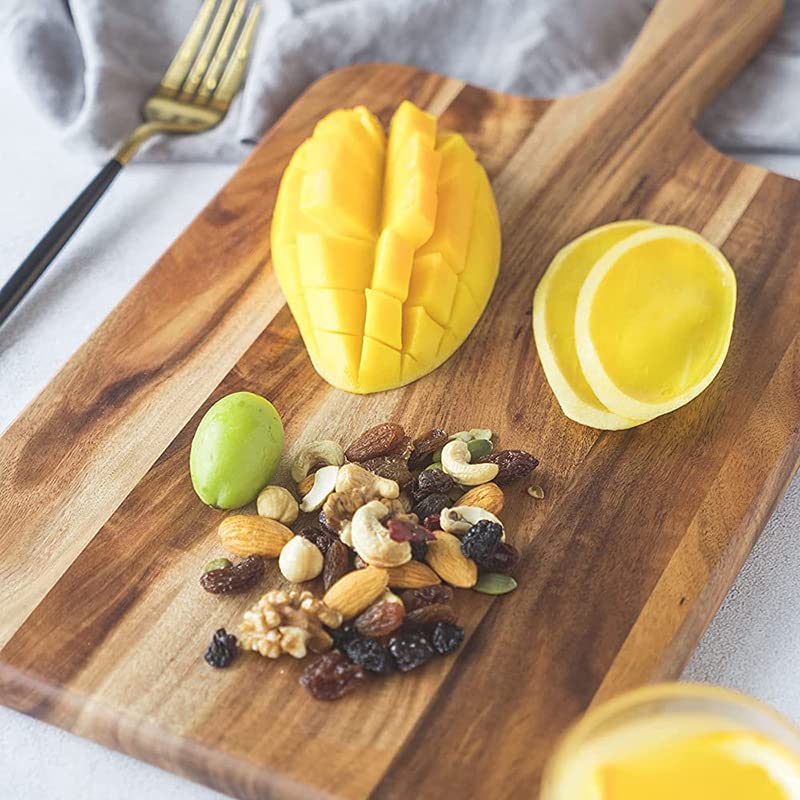 UgyDuky Acacia Wood Cutting Board Wooden Kitchen Cutting Board with Handle Wooden Chopping Board Wood Serving Board Charcuterie Board Serving Board for Food Prep Bread Fruit Vegetable Meat Serving