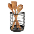 iDesign Austin Wire Utensil Holder for Kitchen Countertop Storage - Matte Black