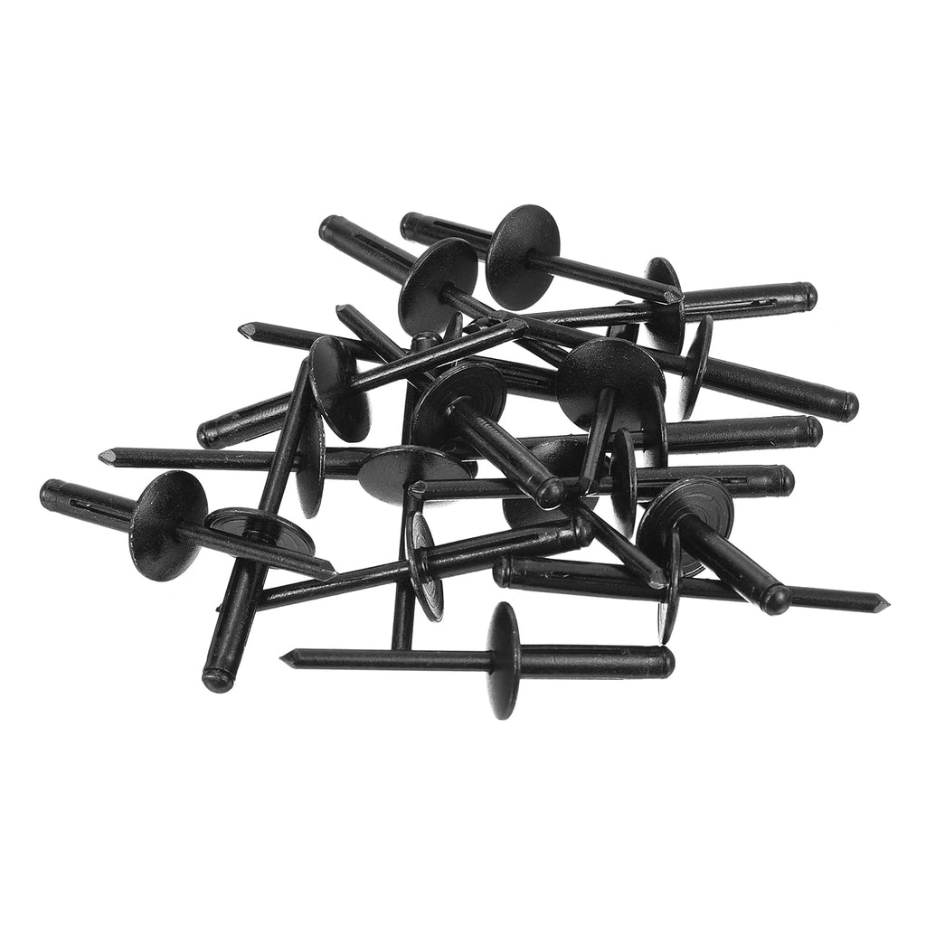 uxcell 100Pcs 3/16"x3/4" Aluminum Large Head Tri Grip Rivets, Large Flange Tri Grip Rivets for DIY, Sheet Metal, Automotive Repairs, Furniture, Marine Boat (Black)