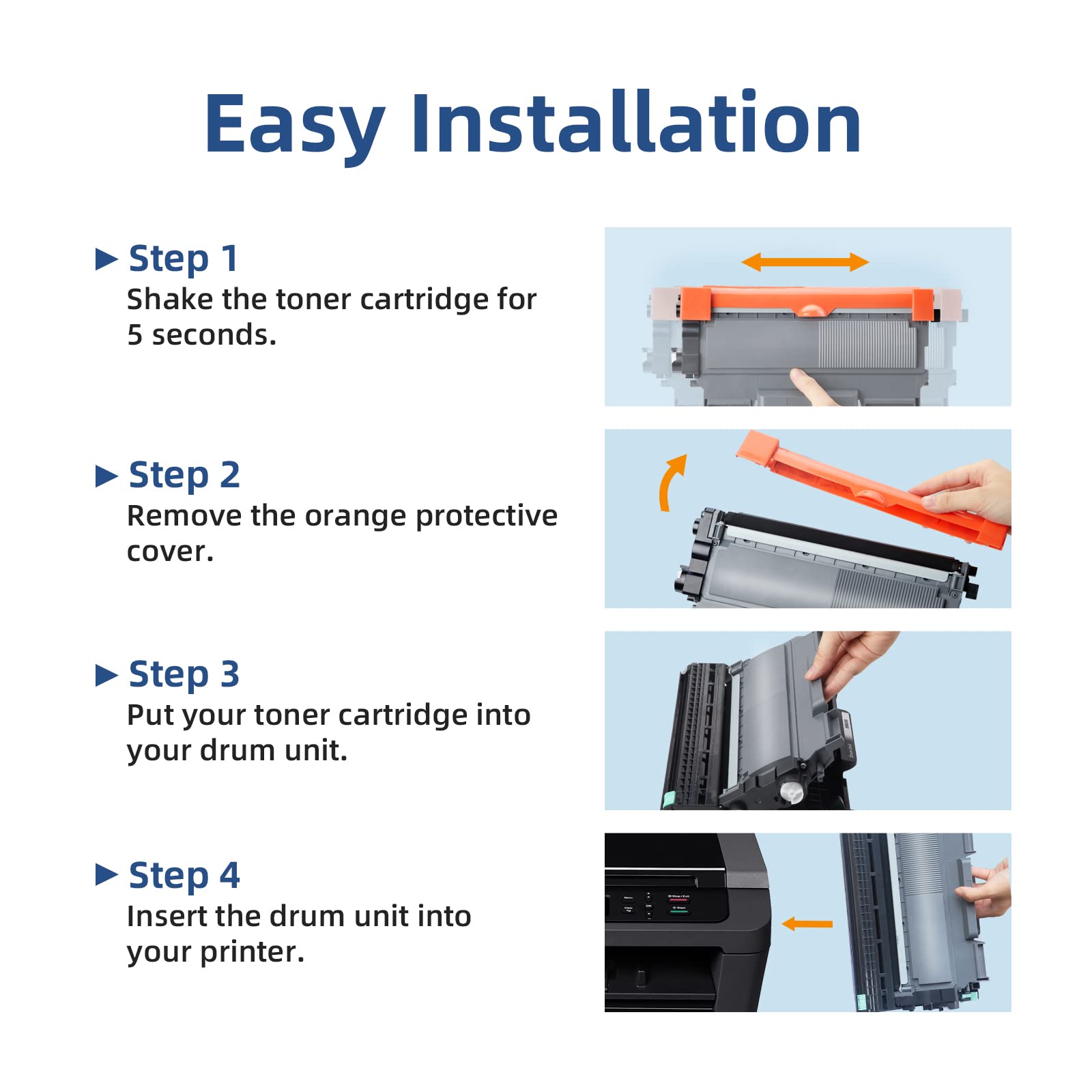 2-Pack TN450 Toner Cartridge Compatible Replacement for TN450 TN 450 TN-450 TN420 Work with HL-2270DW HL-2240DW MFC-7860DW DCP-7065DN MFC-7360N MFC-7460DN Printer Toner High Yield