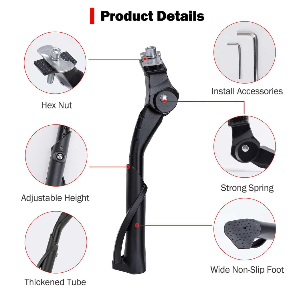 CYFIE Bike Kickstand, Center Mount Bicycle Kick Stand for Adult Bike 22 24 26 inch Wheel, Universal Adjustable Kickstands for 22" - 26" Adult Mountain Road Bike