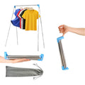 Lmaray Portable Travel Garment Rack, Compact Stainless Steel Foldable Mini Drying Clothes Rack for Travel, Camping, Hotel Room, Laundry, Dance Costume, Indoor, Outdoor (Regular)