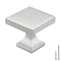 Square Cabinet Drawer Knobs Brushed Nickel 6 Pack - Homdiy HD6785SNB Soild WxW:1-1/10inch Modern Kitchen Bathroom Furniture Hardware Drsser Cabinet Drawer Hardwre Knobs Satin Nickel