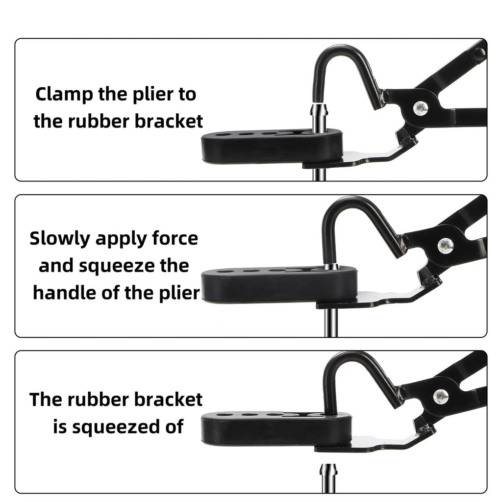 Covzoe Exhaust Hanger Removal Pliers and 4 Pieces 4 Hole Hanger Rubber Kit, Universal Muffler Rubber Bracket Separation Exhaust Pliers Compatible with All Car Pipe Exhaust Hangers