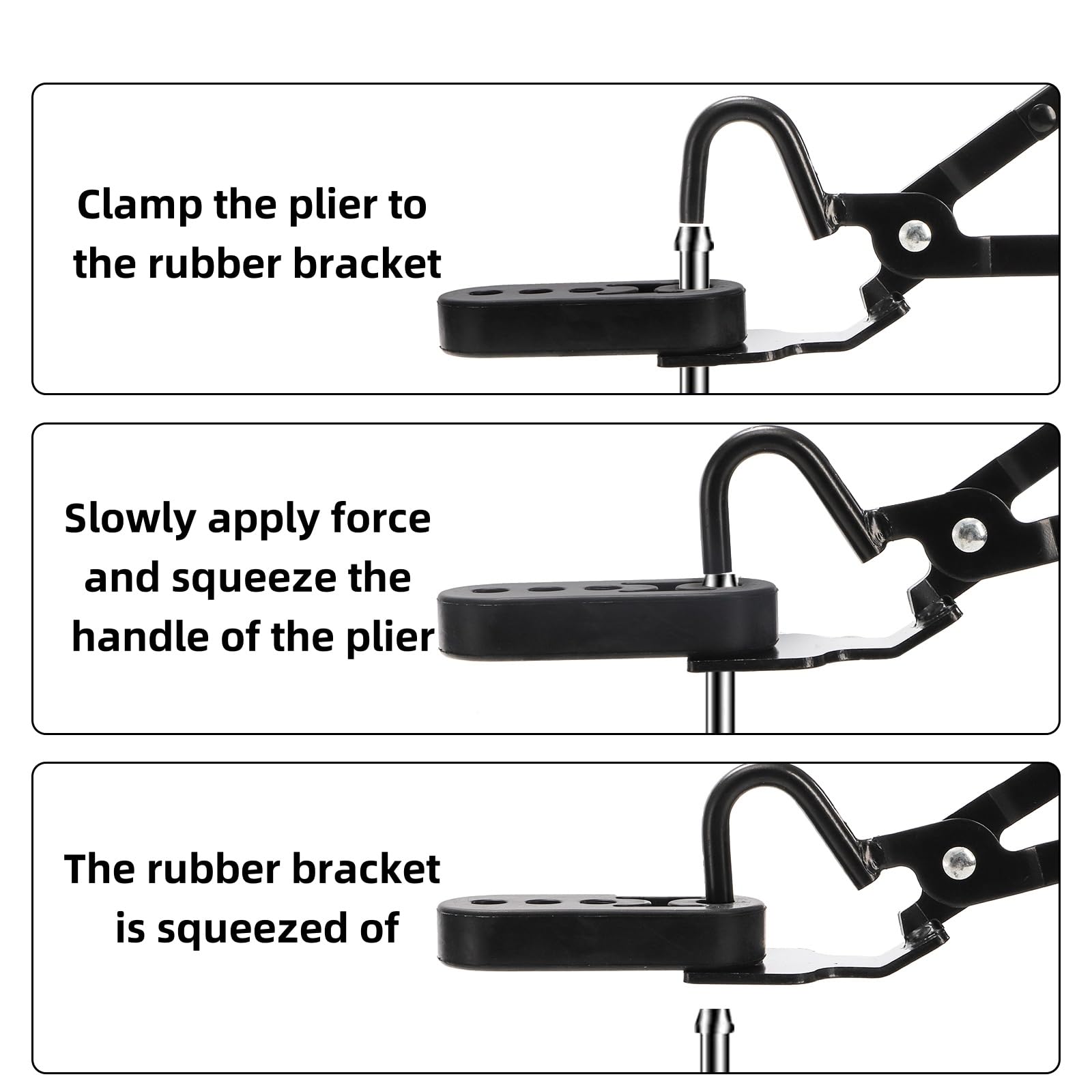Covzoe Exhaust Hanger Removal Pliers and 4 Pieces 4 Hole Hanger Rubber Kit, Universal Muffler Rubber Bracket Separation Exhaust Pliers Compatible with All Car Pipe Exhaust Hangers