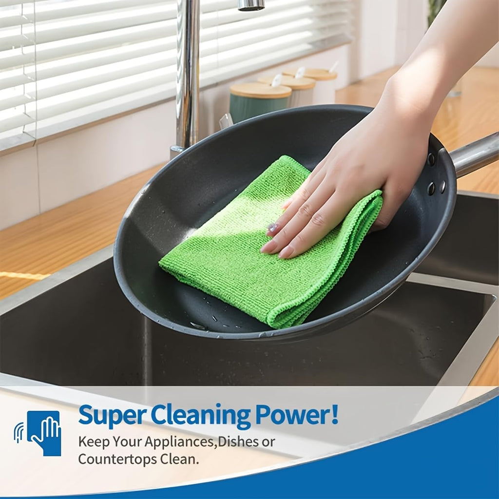 Microfiber Cleaning Cloths, 50 Pack Cleaning Rags Towels Bulk Absorbent Lint-Free Washcloths, All-Purpose Washable Car Cloth Wipes for Detailing, Office, Household 11.5" x 11.5"