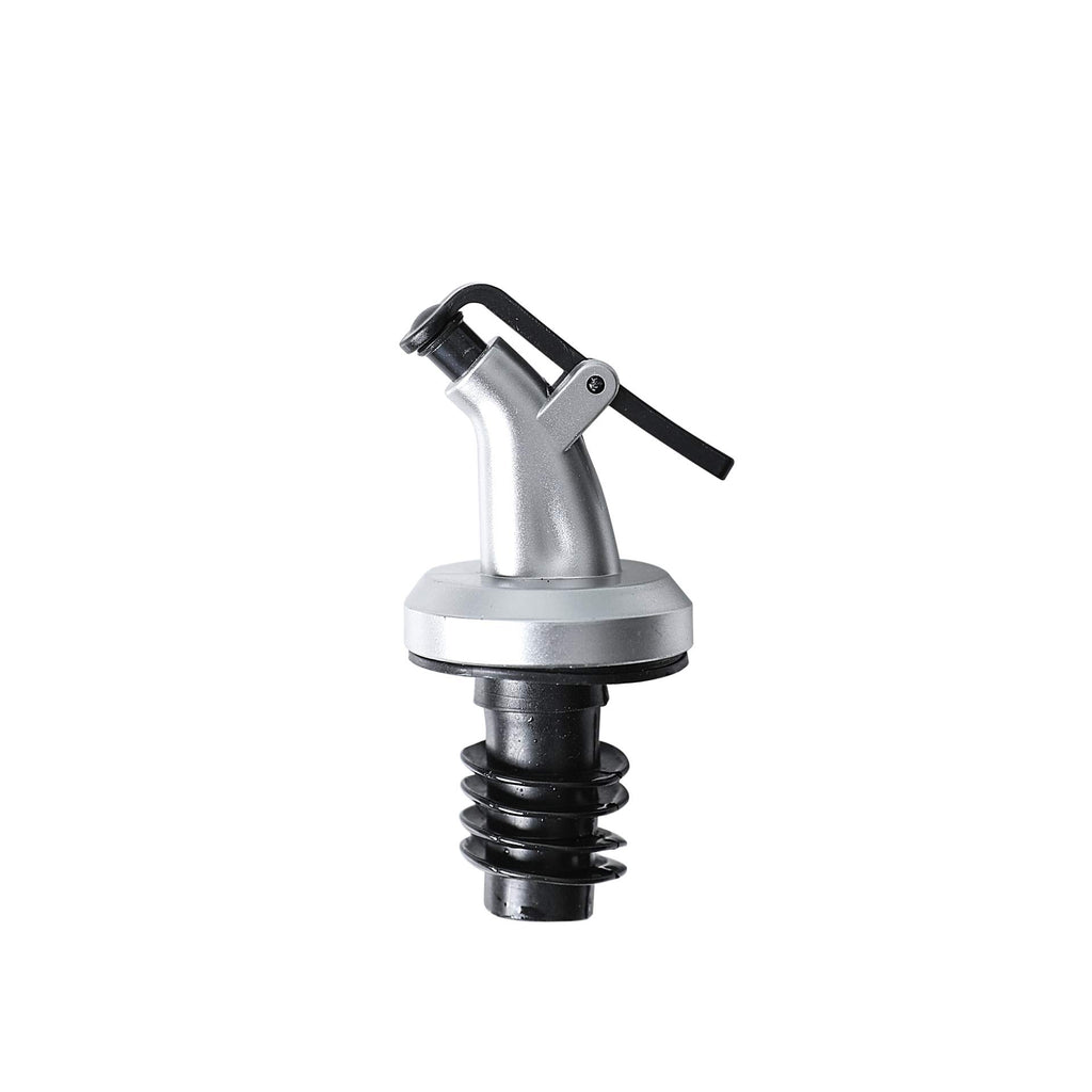 Gala Houseware Oil Dispenser and Vinegar Dispenser Set with Chrome Plated Rack Stand, 2 Piece Olive Oil Dispenser Bottles, Soy Sauce Dispenser Glass Bottles with Drip-Free Pourers,