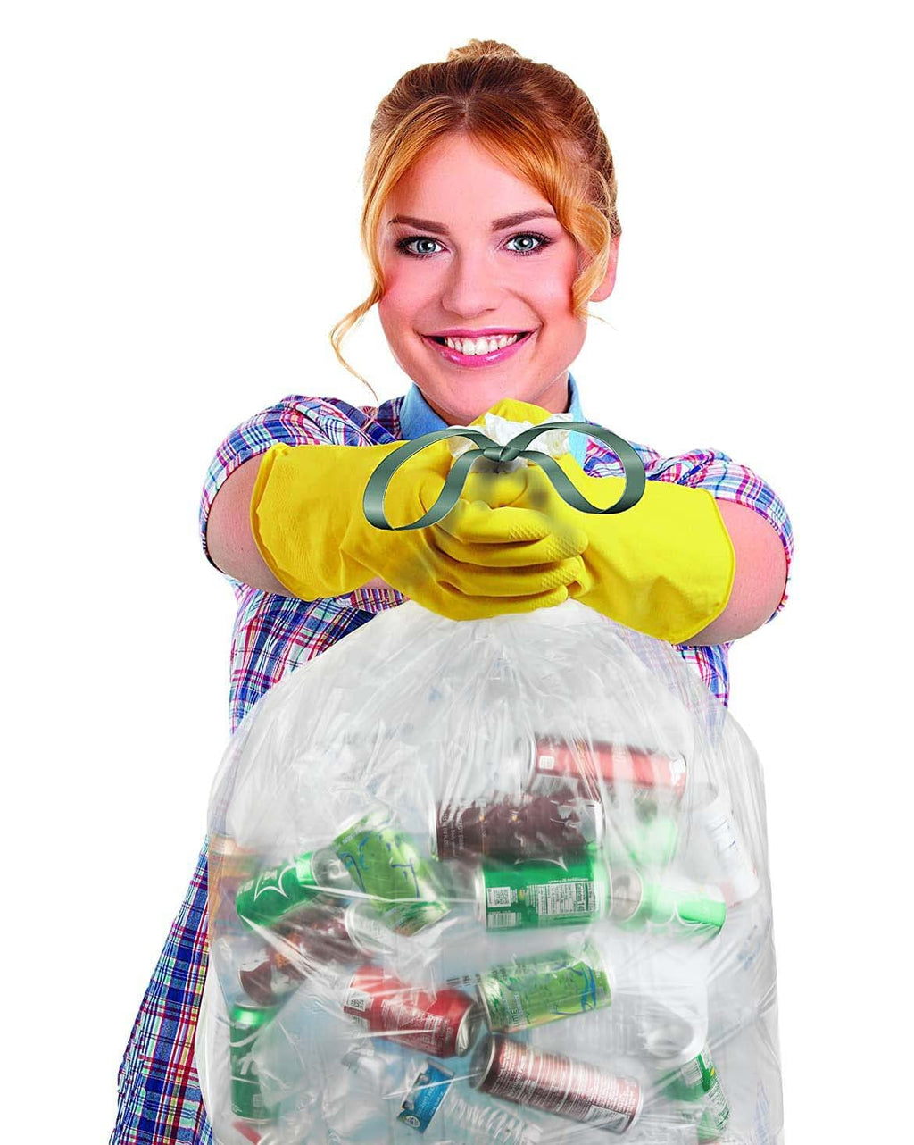 Ultrasac 20-30 Gallon 0.8 MIL Clear Drawstring Trash Bags - 30" x 33" - Pack of 36 - For Home, Kitchen, Bathroom, & Office