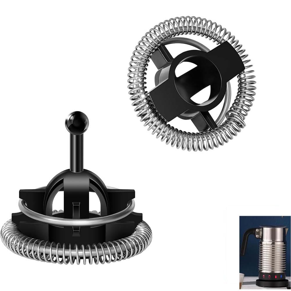 2pcs Stainless Steel Milk Frother Whisk Replacement Parts for Nespresso Aeroccino 3 or 4 Plus, Durable ABS Material Frothing Accessories with Rust Proof Design