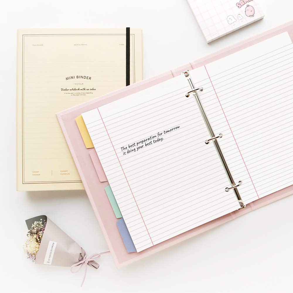 (3-Pack) A5 Filler Paper, 3 Hole Planner Refills, Organizer, Loose-Leaf Binder Paper, Total 300 Sheets/600 Pages, Lined, 100gsm, White, 5.8 x 8.2 Inch