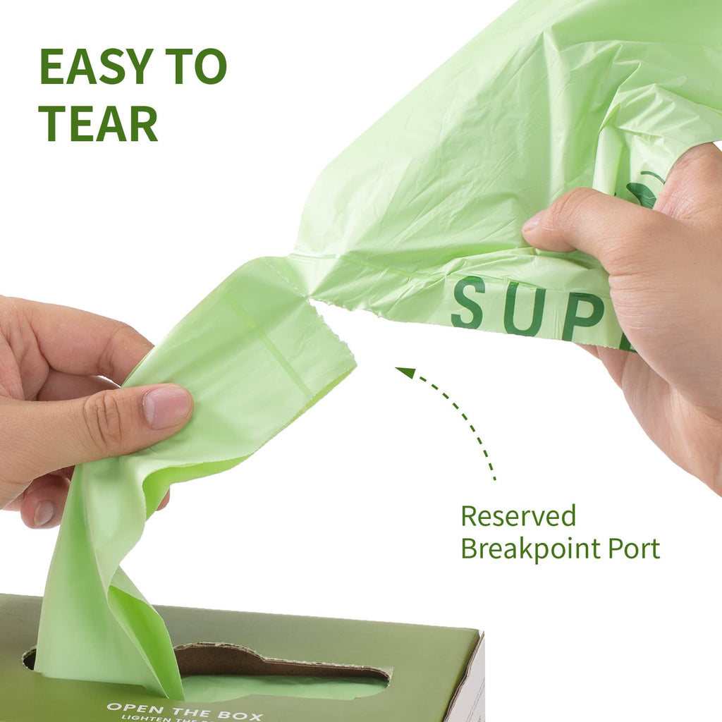 SUPERBIO Compostable Food Scrap Bags, 6L, Small Compost Bags for Counter Top Compost Bin, 50 Count, BPI & OK compost INDUSTRIAL Certified