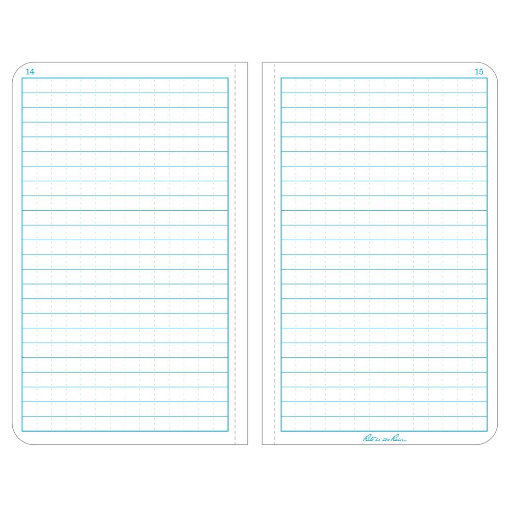 Rite in the Rain Weatherproof Hard Cover Notebook, 4 1/4" x 6 3/4", Yellow Cover, Universal Pattern (No. 370F-M)