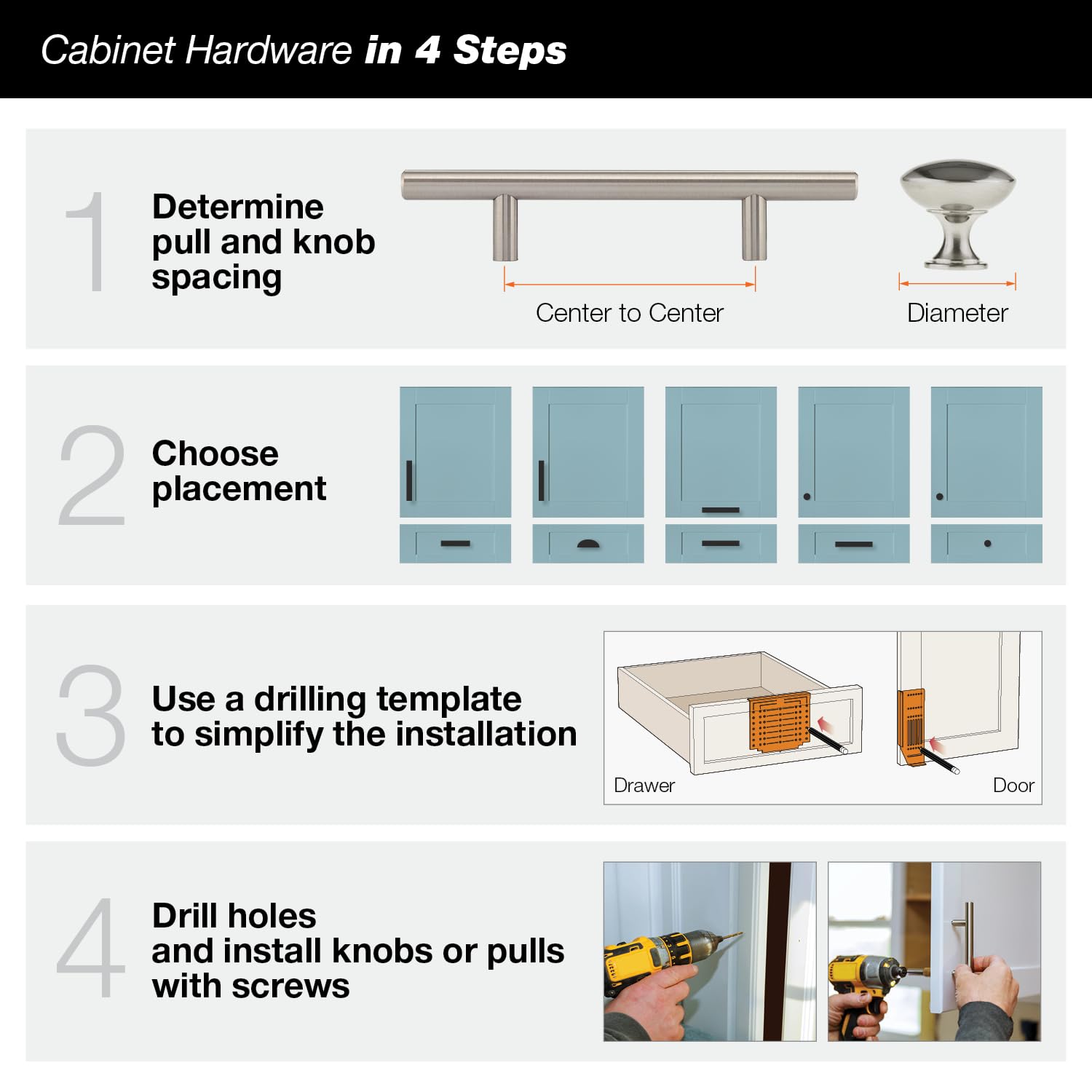 Richelieu Hardware DP9041195 (10-Pack) Copperfield Collection 1 3/16-inch (30 mm) Brushed Nickel Modern Cabinet and Drawer Knob for Kitchen, Bathroom, and Furniture