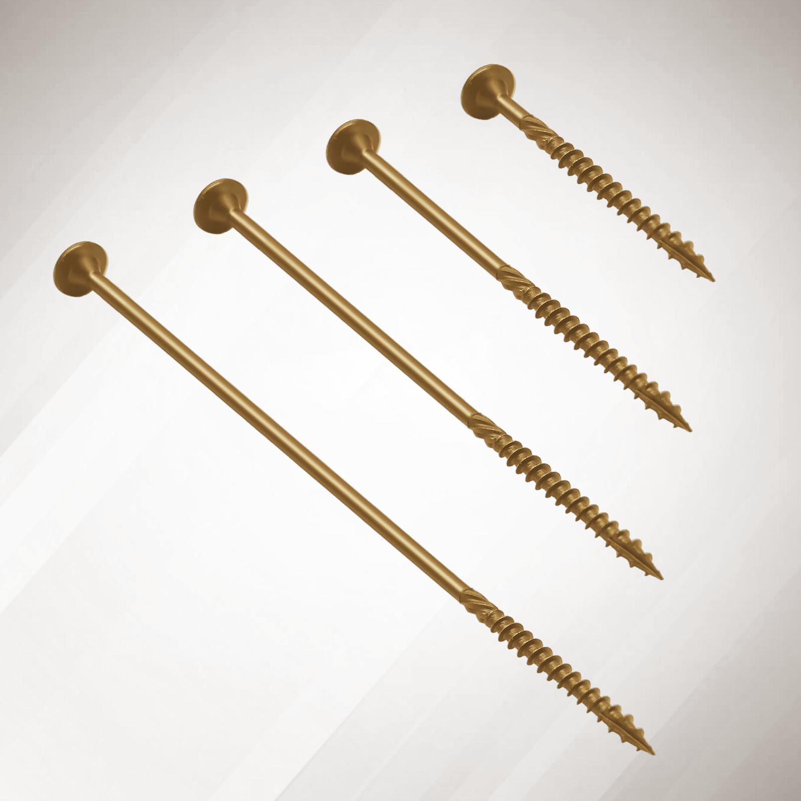 SahncaiTechTrade 3 Inch Deck Screws 50Pcs, Heavy-Duty Structural Wood Screws, Rust Resistant Timber Screws for Timber/Log/Landscaping Wood, T30 Star Bit (#14×3" Yellow)