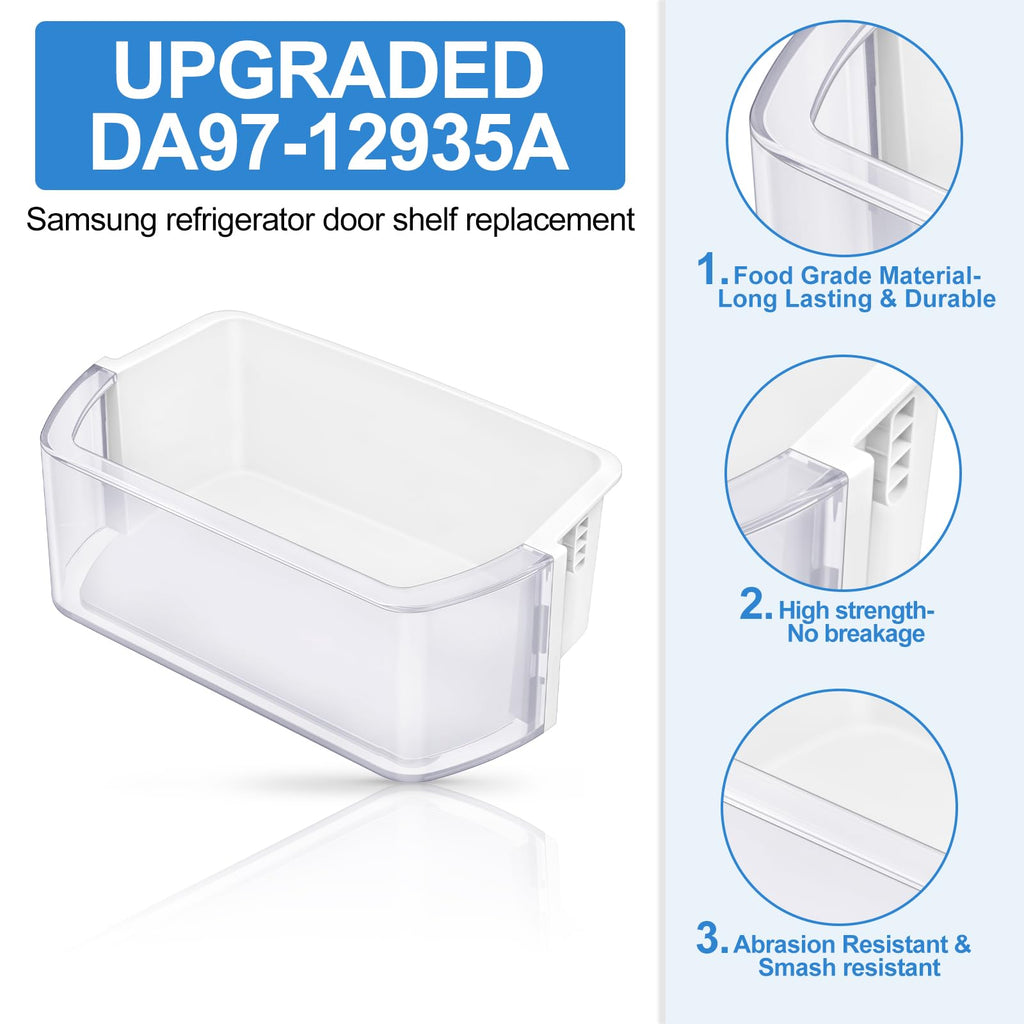 UPGRADED DA97-12935A RF220NCTASR Door Shelf Compatible with Samsung Fridge Door Shelf, Right & Left Samsung Refrigerator door Shelf Parts RF220NCTAWW, RF220NCTASP, RF221NCTASR Door Bin Fridge Shelves