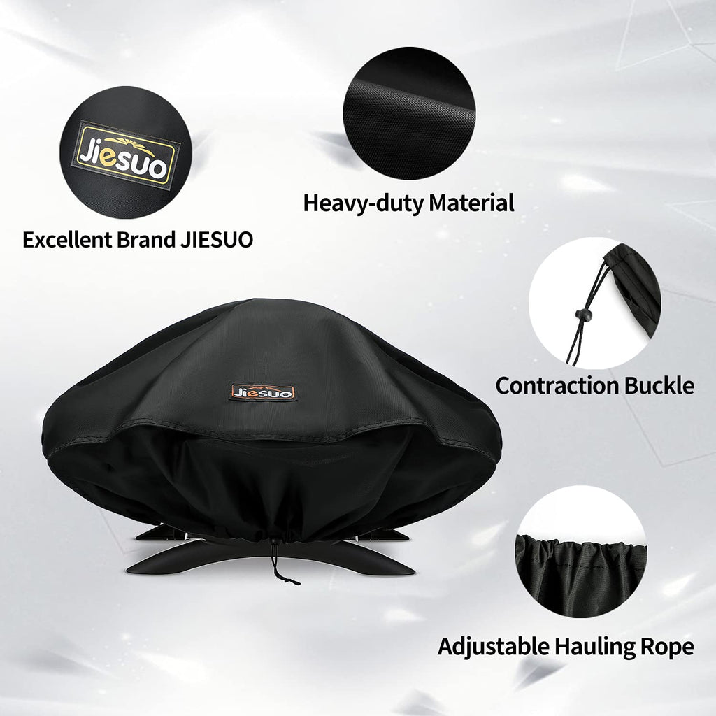 JIESUO BBQ Cover for Weber q Series Grill, Grill Cover for Weber q1200, q1000 and q100 Series Portable Grill Cover