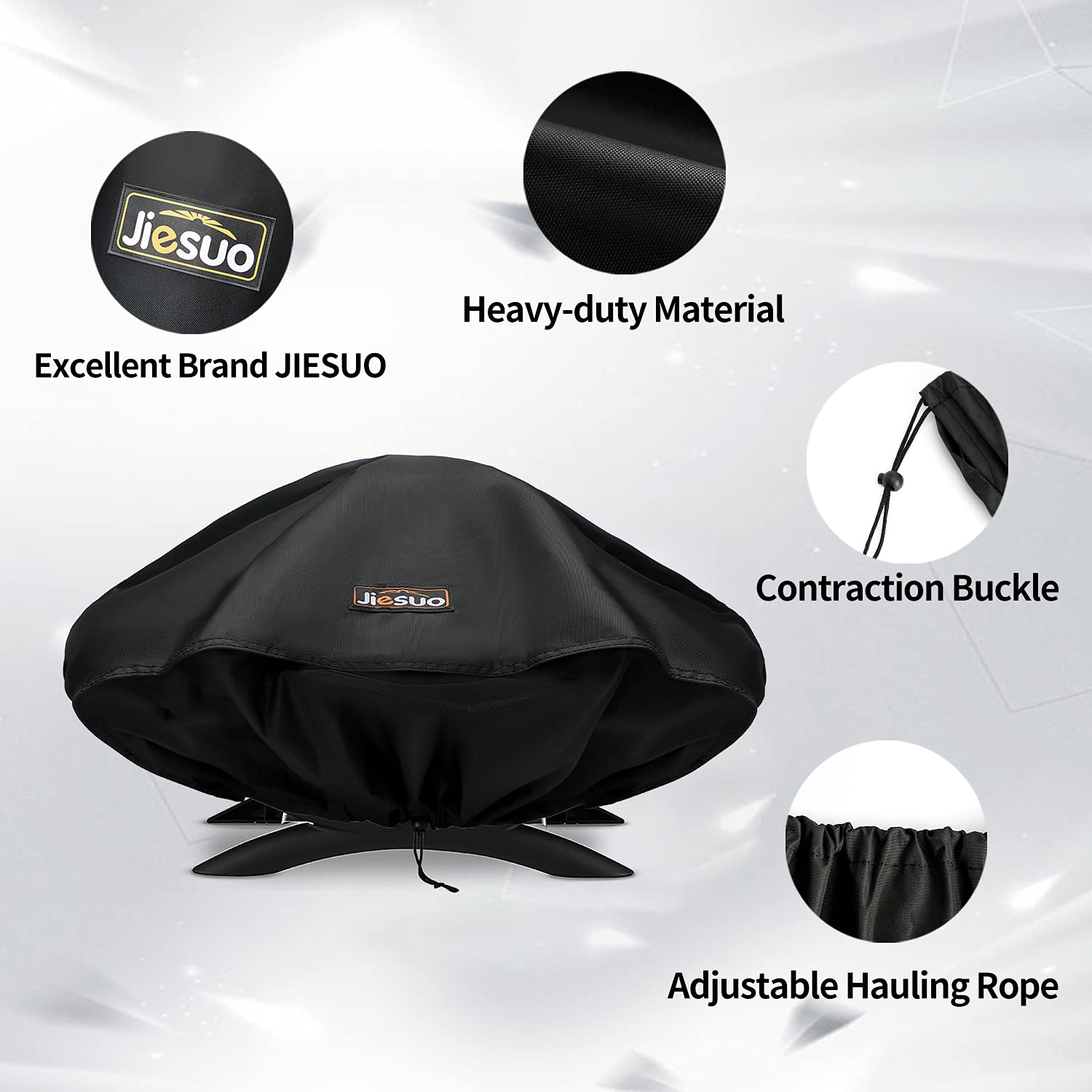 JIESUO BBQ Cover for Weber q Series Grill, Grill Cover for Weber q1200, q1000 and q100 Series Portable Grill Cover