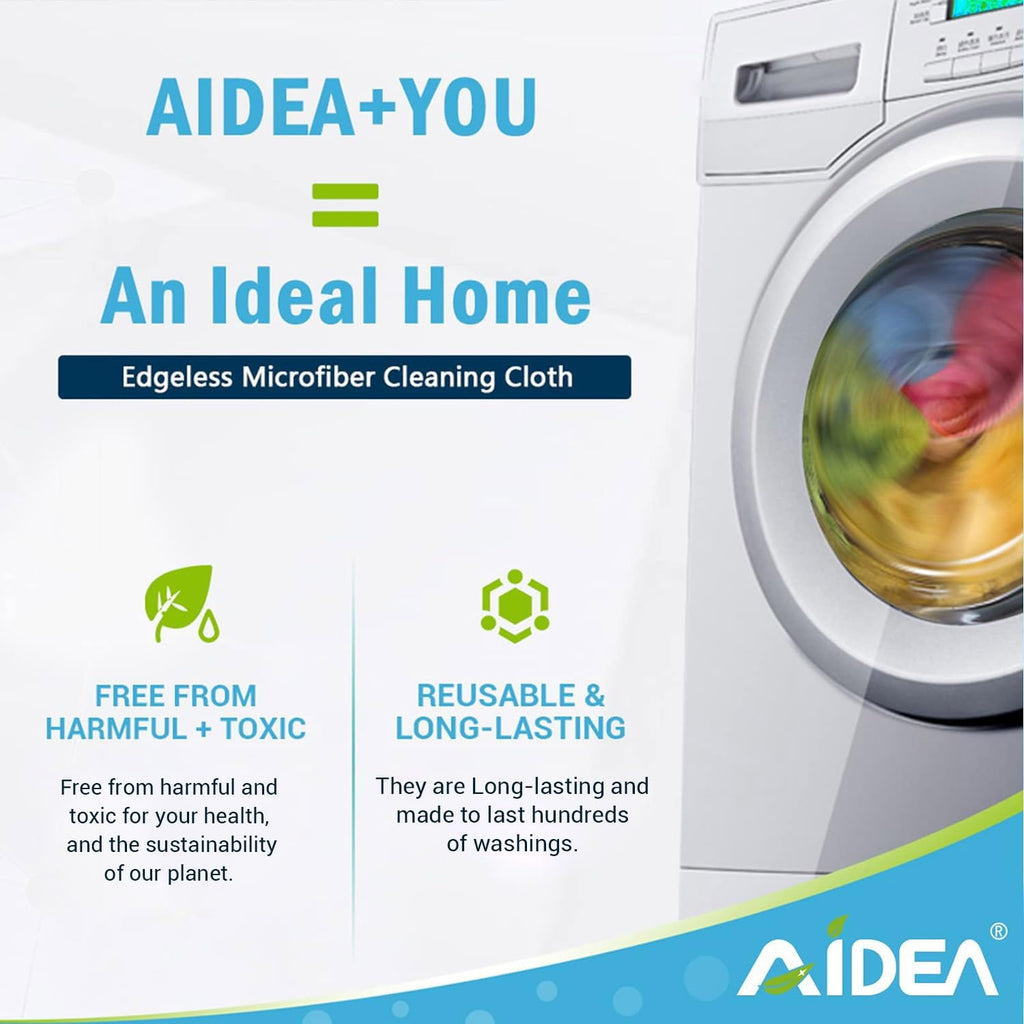 AIDEA Microfiber Cleaning Cloths-100PK, Shop Rags for Cleaning, Lint Free Dust Cloth, Soft Absorbent Cloth, Microfiber Cloths Cleaning for House, Kitchen, Car, Window, Gifts(12in.x 12in.)