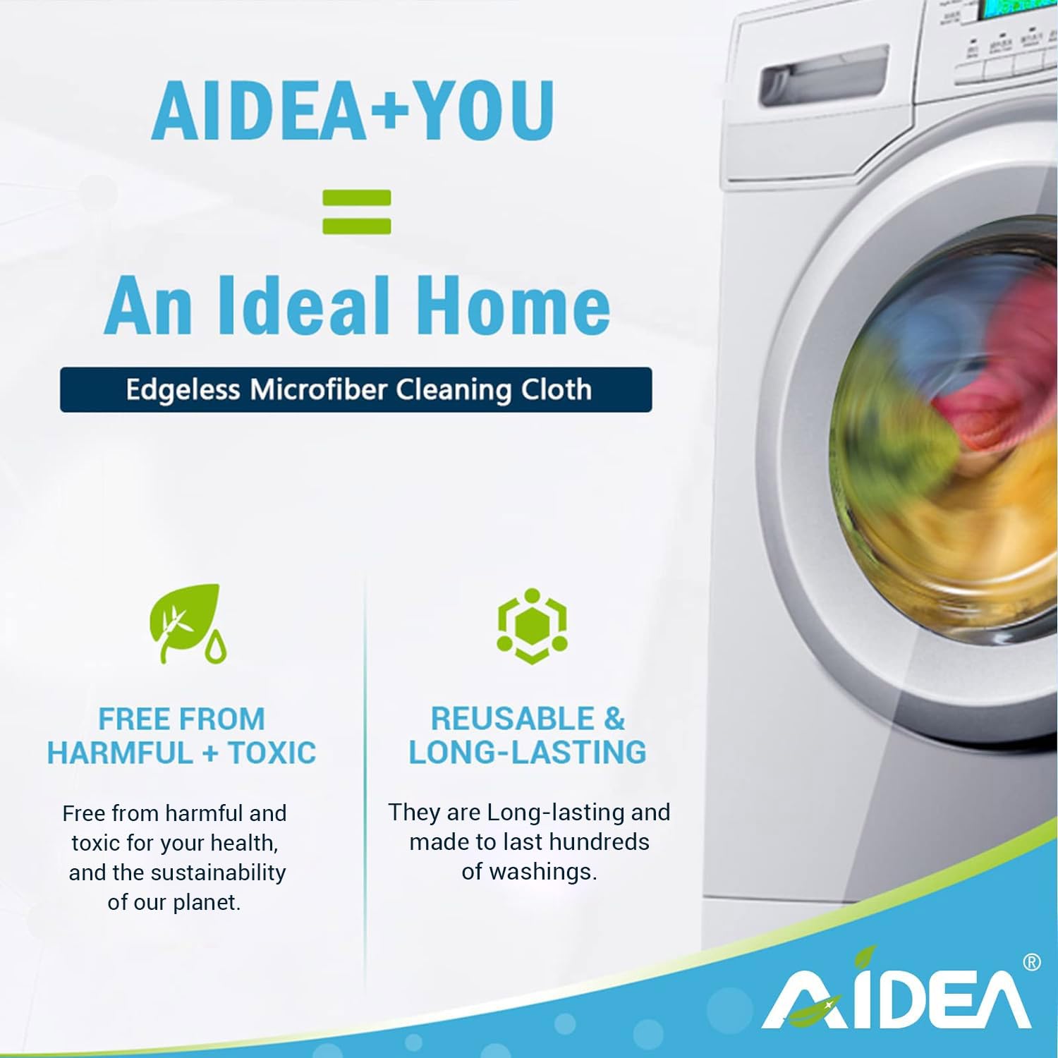 AIDEA Microfiber Cleaning Cloths-100PK, Shop Rags for Cleaning, Lint Free Dust Cloth, Soft Absorbent Cloth, Microfiber Cloths Cleaning for House, Kitchen, Car, Window, Gifts(12in.x 12in.)