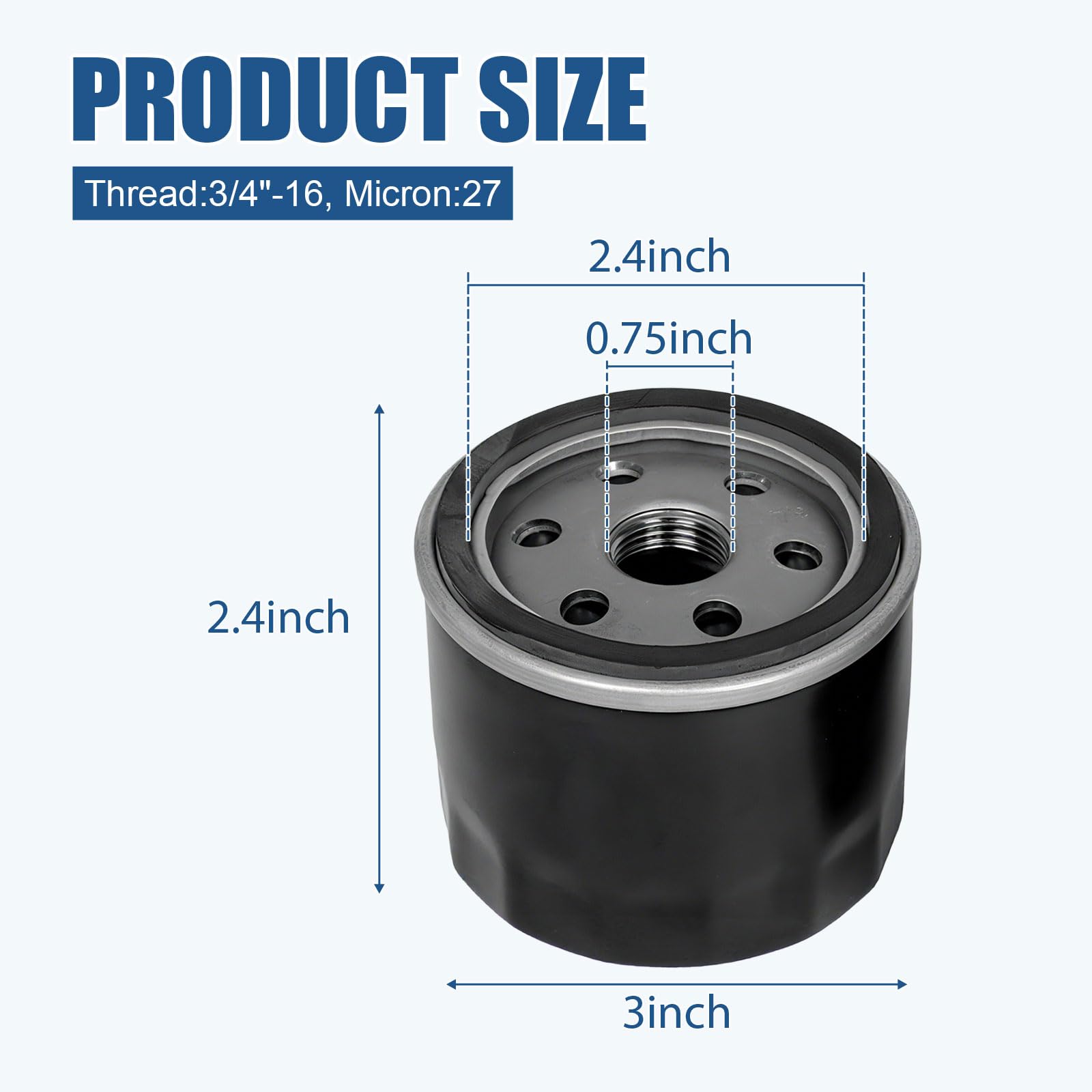 2 Pack 12-050-01-S Oil Filter Compatible with Kohler Engine Lawn Mower, 49065-0721 Engine Oil Filter Fits for Cub Cadet/Craftsman/Troy Bilt/Toro Gravely KH-12-050-01-S1 KH-12-050-08 AM125424