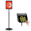 Newzueby Pedestal Floor Stand Sign Holder for 8.5*11 inches Poster or chalk board, Snap open frame,360° Rotation,Outdoor Indoor Standing Display Sign Holders for commerical, directional use, Black