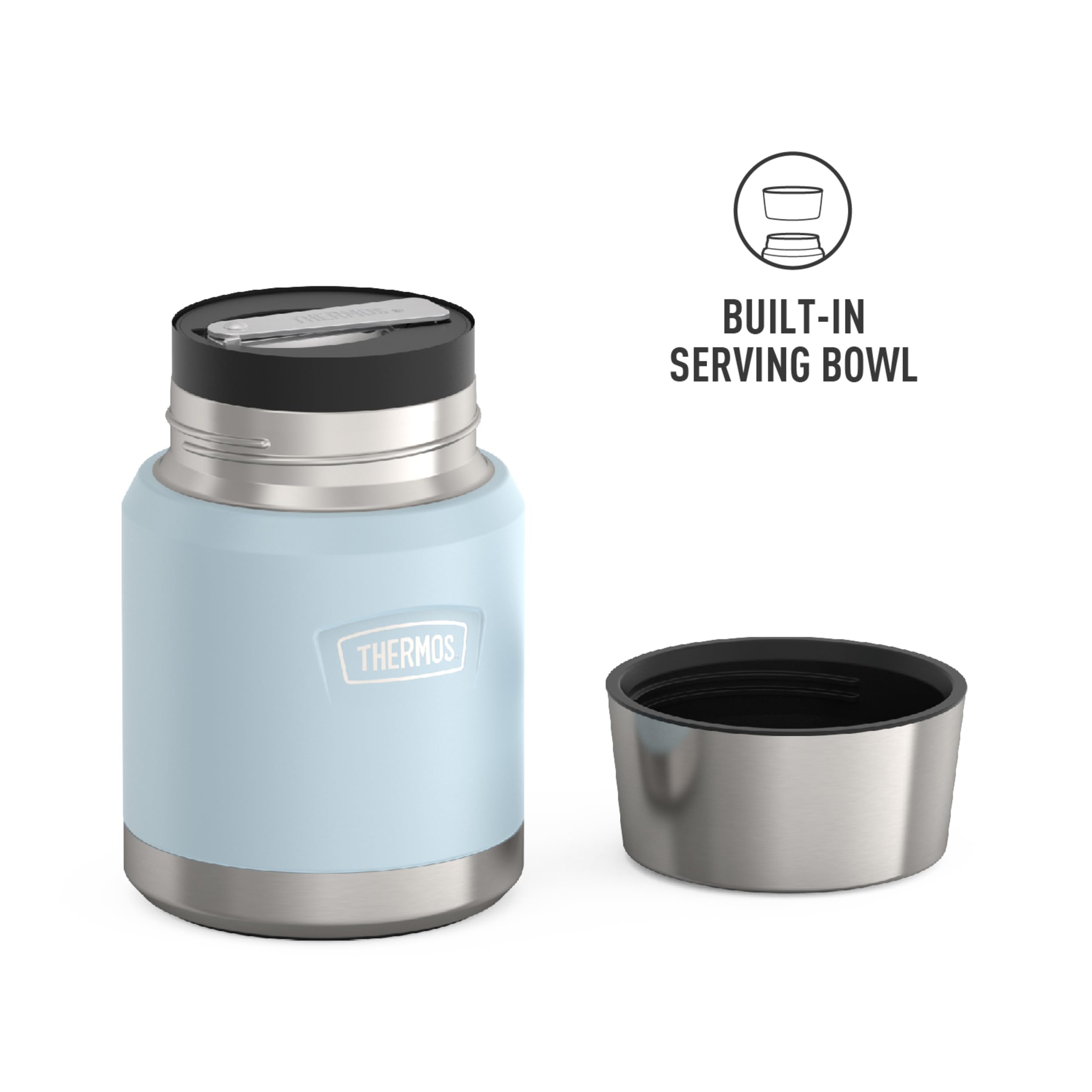 THERMOS, ICON Series, 16 Ounce Stainless Steel Vacuum Food Jar, Glacier