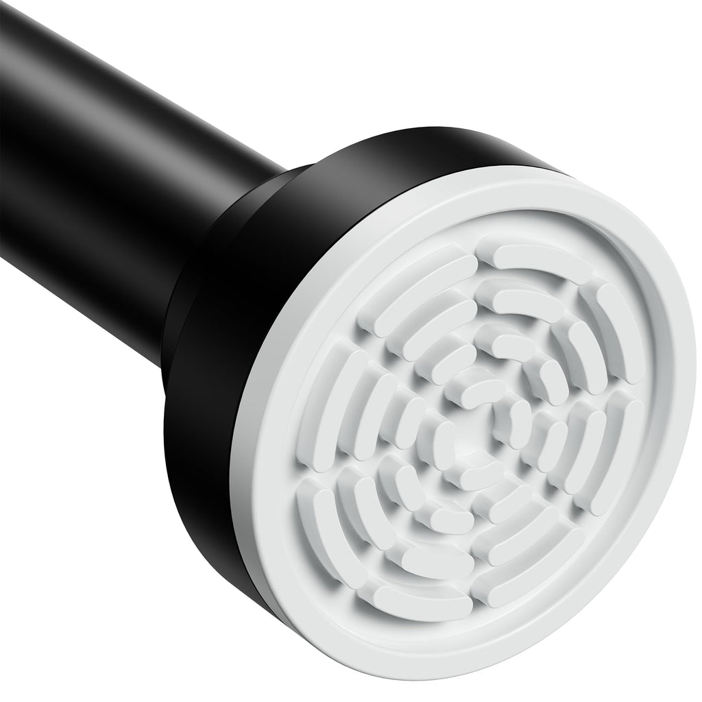 Abiglifty Black Shower Curtain Rod 30~85 Inches, Adjustable Spring Tension Stainless Steel Telescoping Shower Curtain Rods, Non Slip, No Drilling, Sturdy and Durable