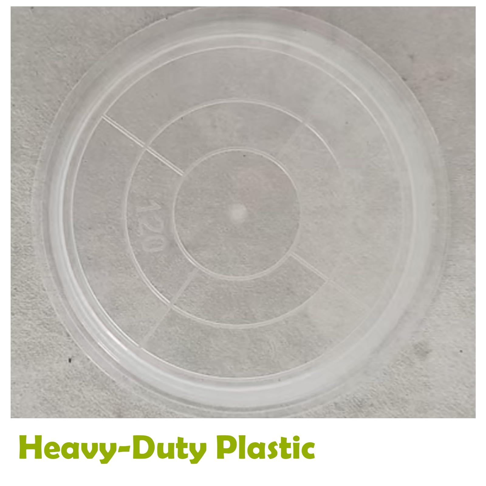 Hyuetrsa 5 Inch Plant Saucer, 50 pcs Clear Plastic Plant Trays, Plant Pot Saucers with No Holes, Round Planter Drip Tray for Indoors and Outdor Garden