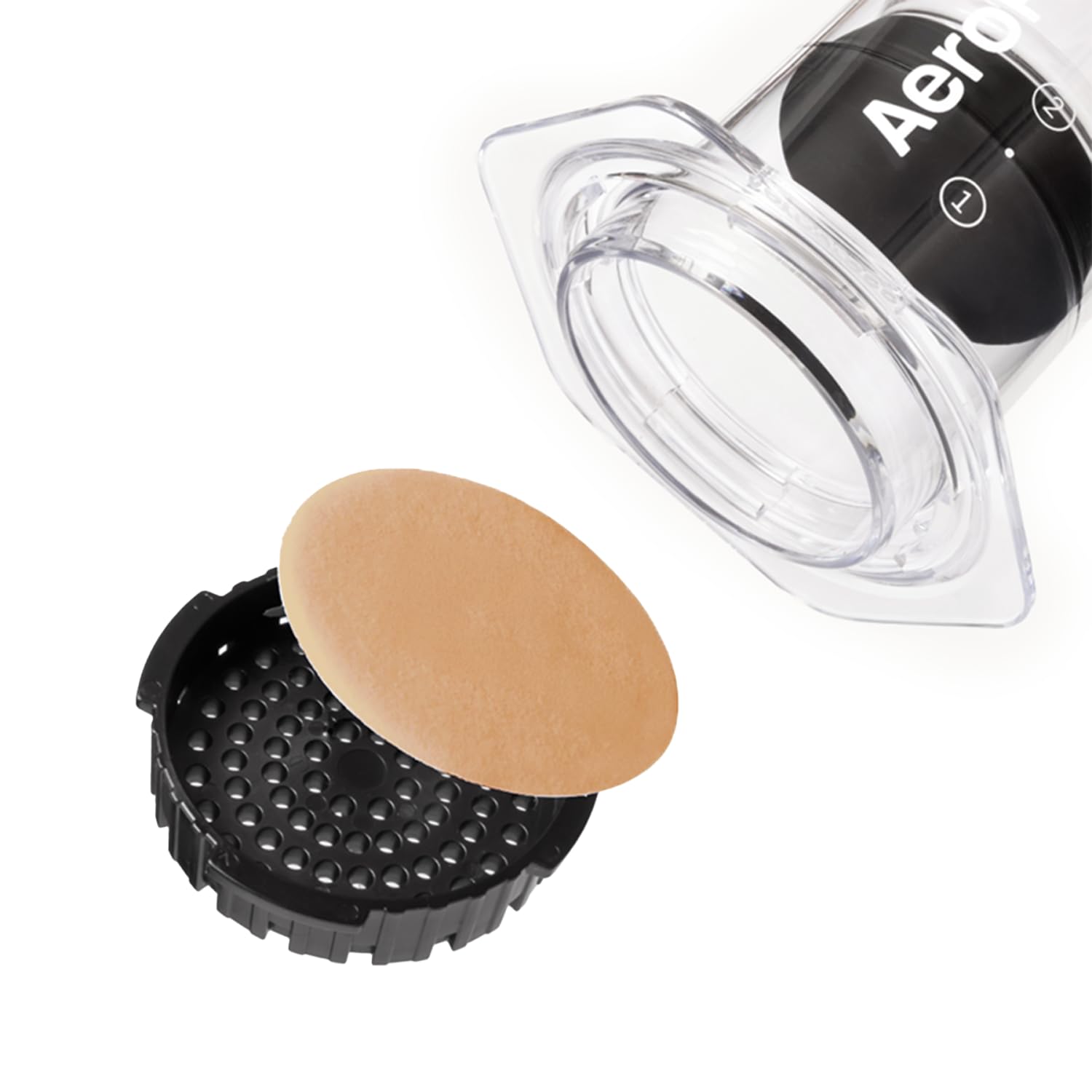 AeroPress Coffee Maker Natural Paper Micro-Filters – Round Replacement Coffee Filters, Unbleached, Compostable Paper Filters, Fits Standard Size AeroPress Coffee Makers, 2 Pack (400 Count)