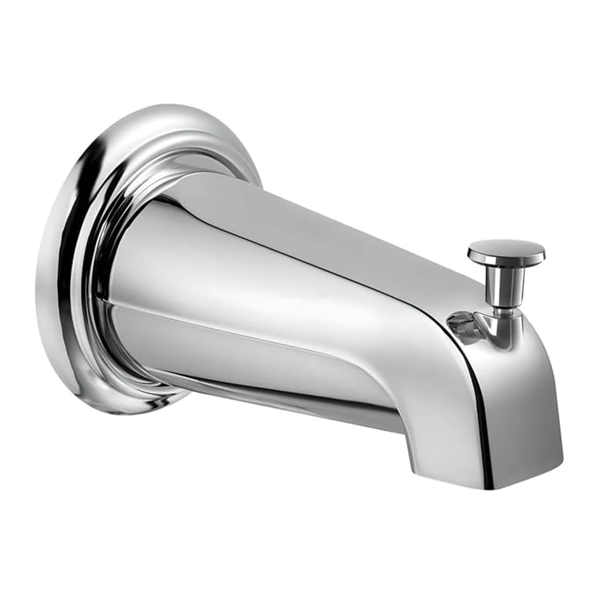 Tub Spout with Diverter, Slip on Bathtub Spout Replacement with Cover Ring Compatible with 1/2” Copper Pipe (5/8" Diameter), Universal Bath Tub Faucet Spout, Chrome