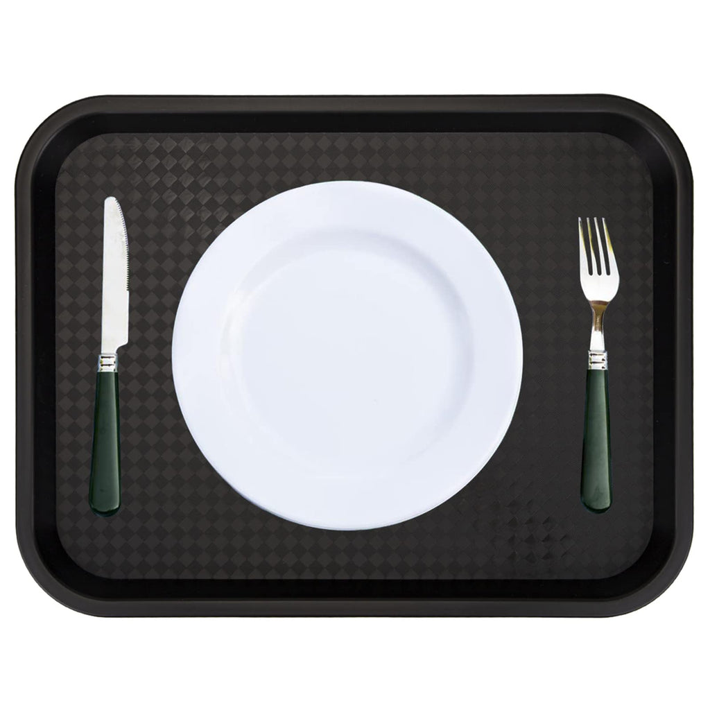 Yarlung 6 Pack Plastic Fast Food Trays, 16x12 Inches Restaurant Serving Trays Set for Coffee Table, Party, 6 Colors