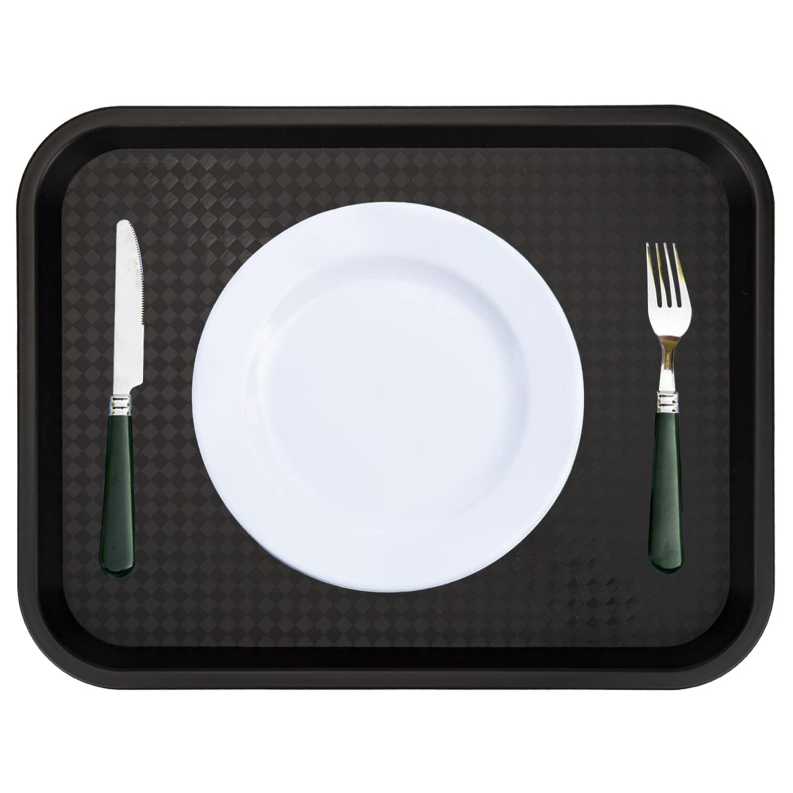 Yarlung 6 Pack Plastic Fast Food Trays, 16x12 Inches Restaurant Serving Trays Set for Coffee Table, Party, 6 Colors